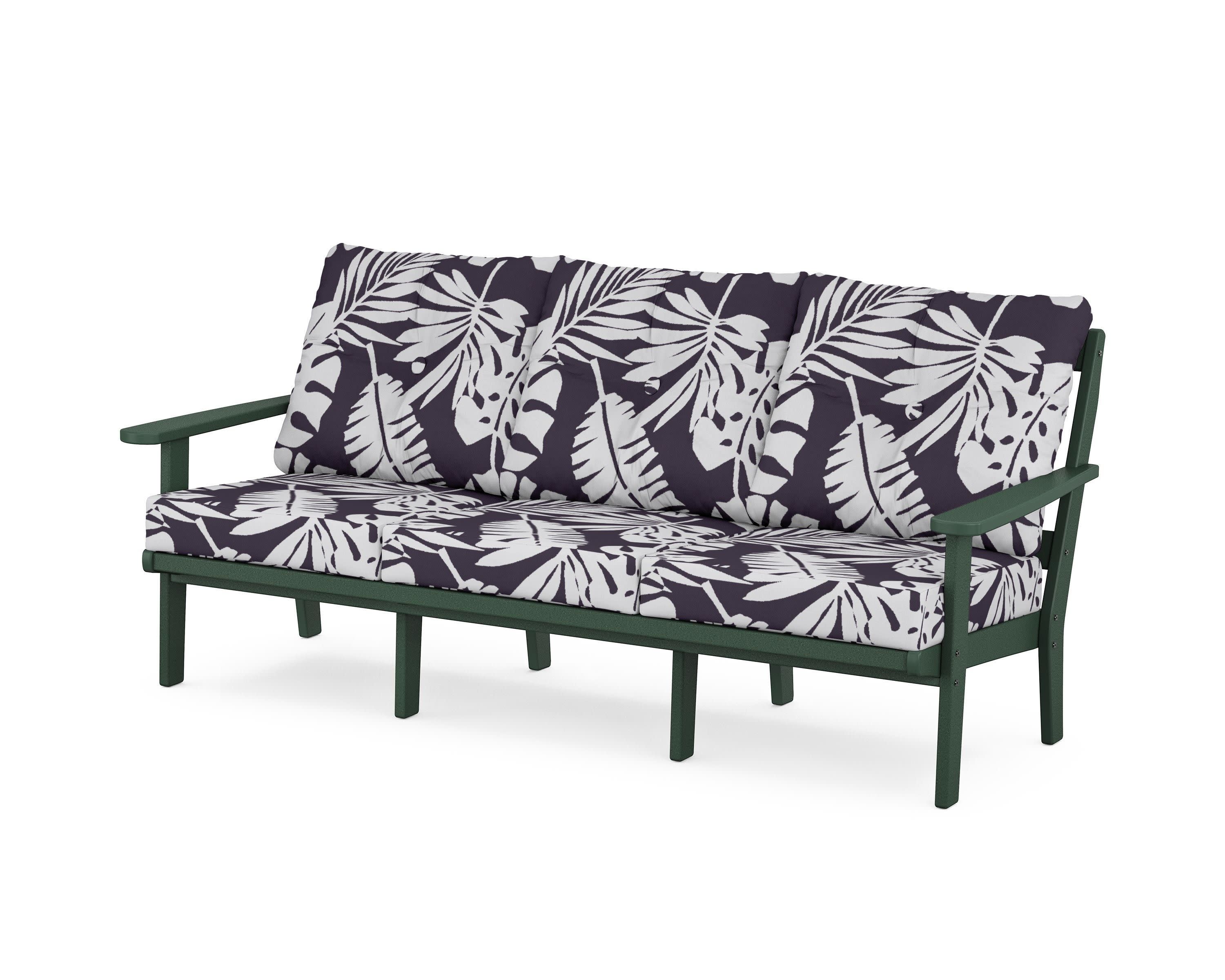 Cape Cod Deep Seating Sofa in Rainforest Canopy / Leaf Navy