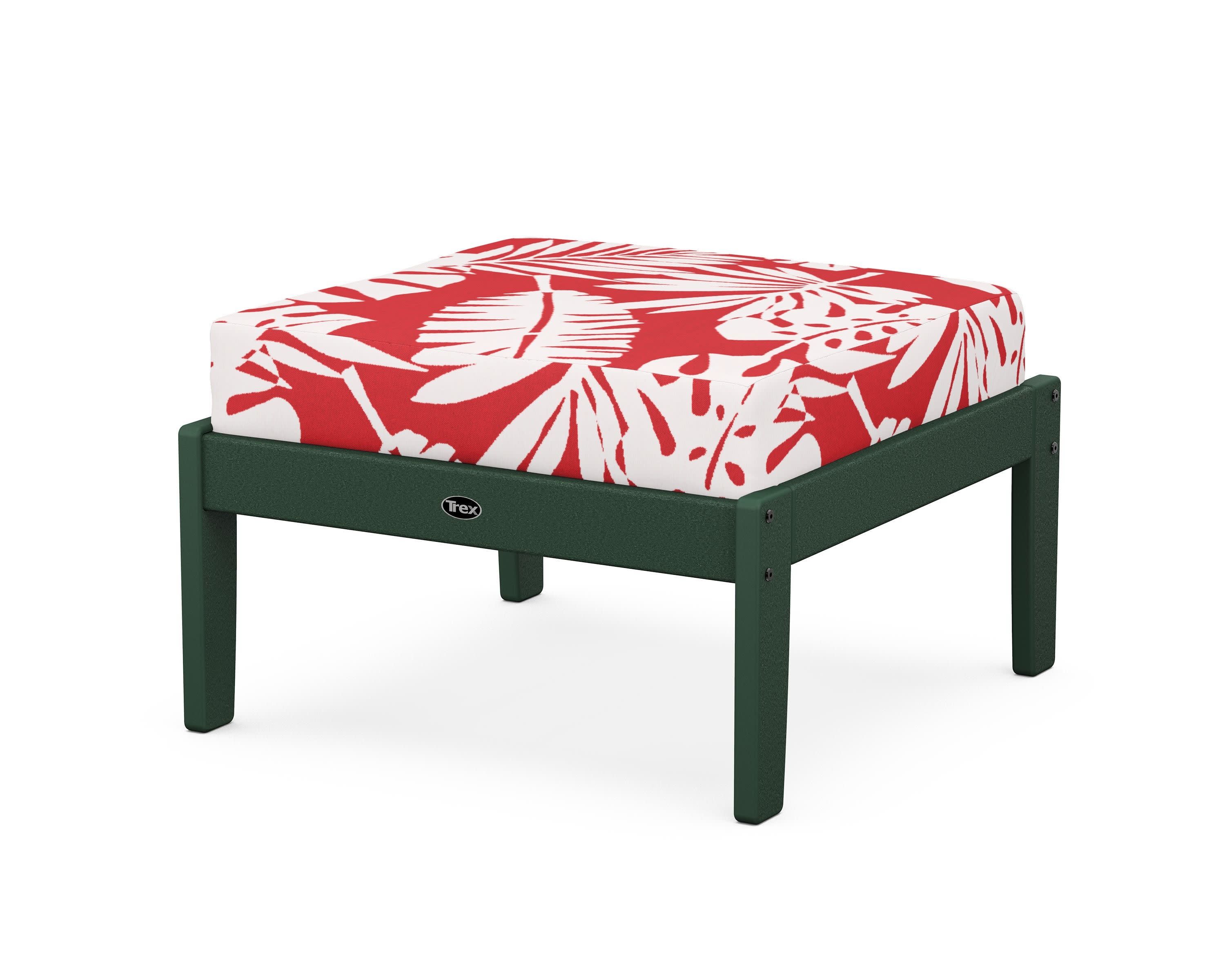 Yacht Club Deep Seating Ottoman in Rainforest Canopy / Leaf Crimson