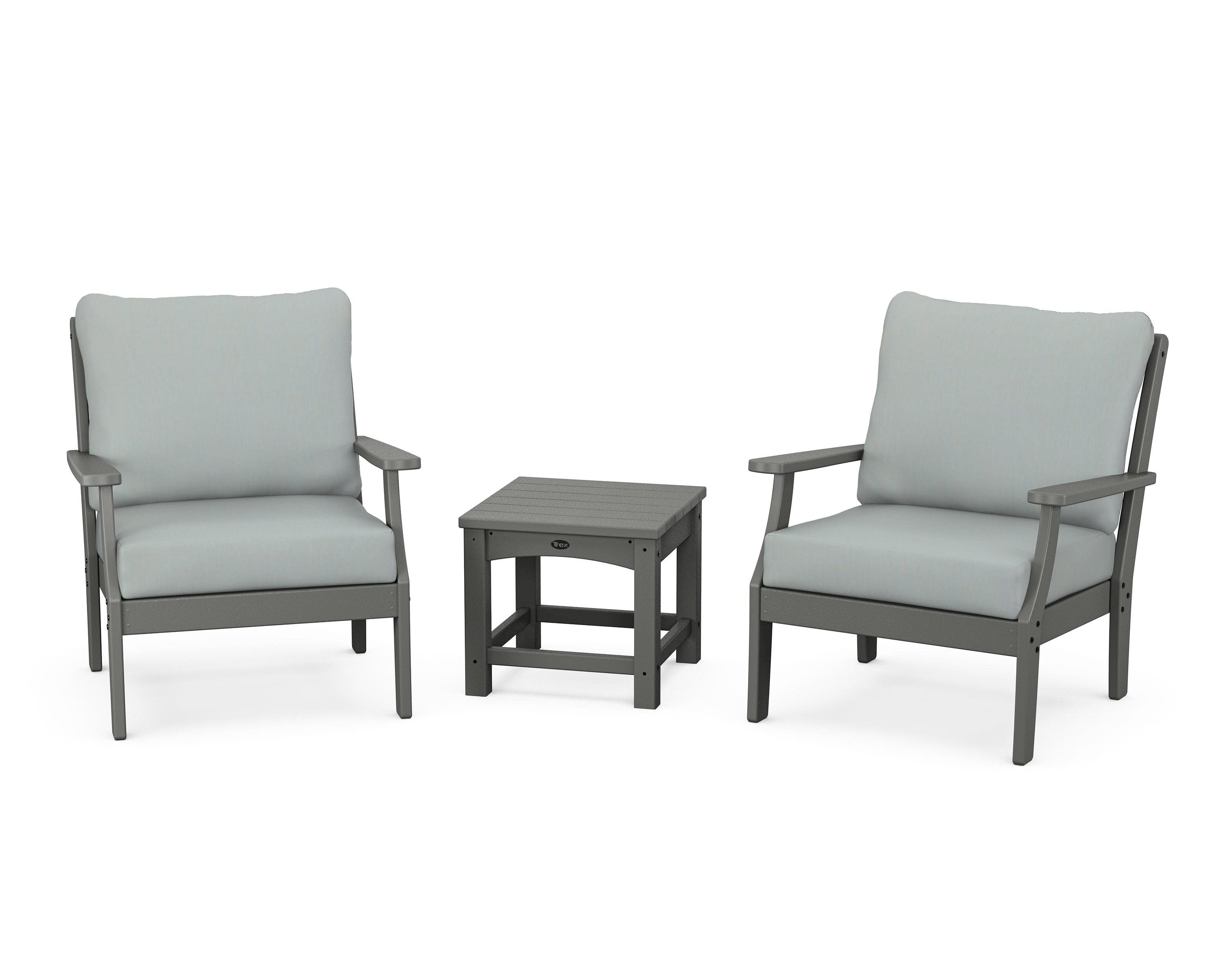Yacht Club 3-Piece Deep Seating Set in Stepping Stone / Spa