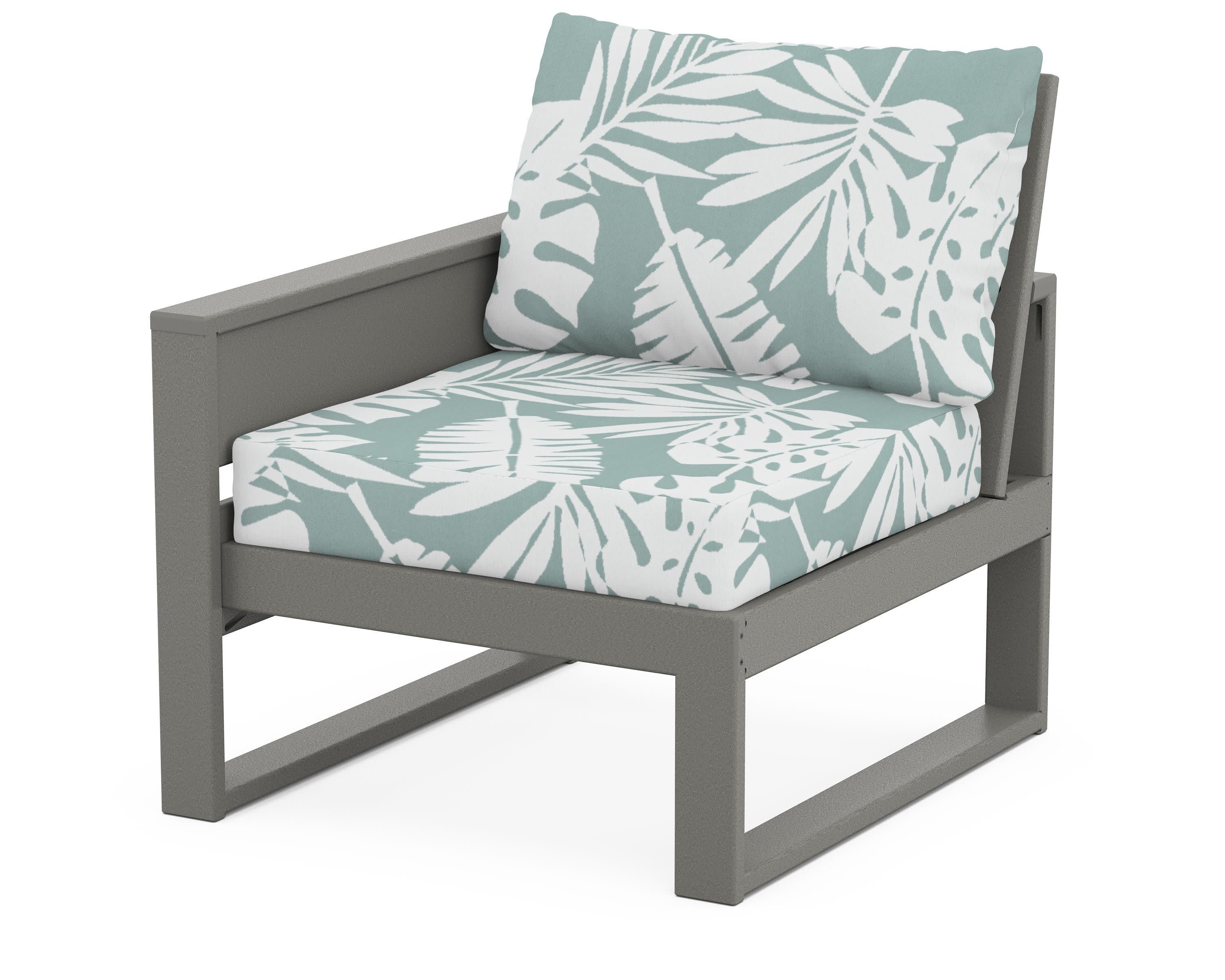 Eastport Modular Left Arm Chair in Stepping Stone / Leaf Glacier Spa