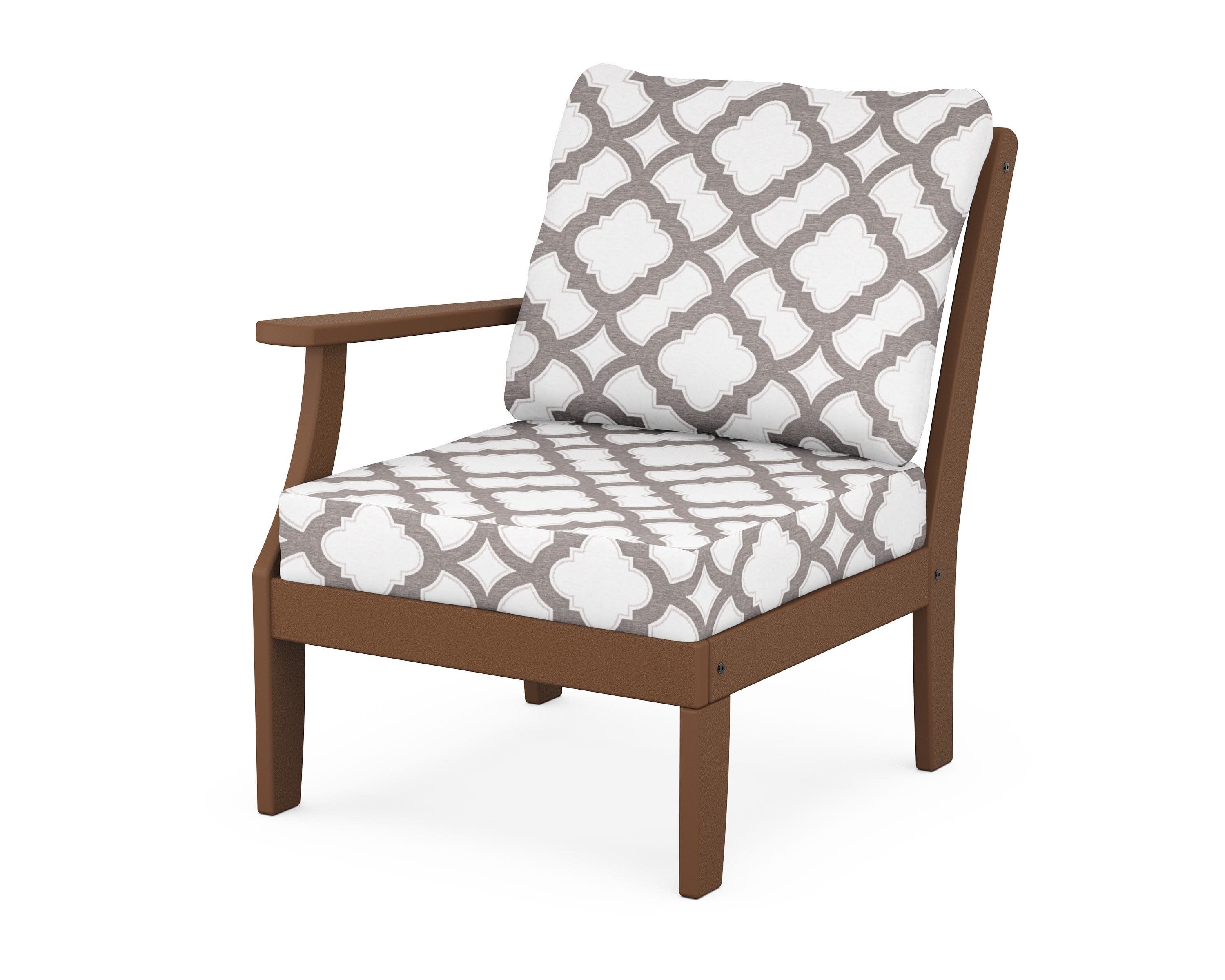 Yacht Club Modular Left Arm Chair in Tree House / Trellis Grey Mist