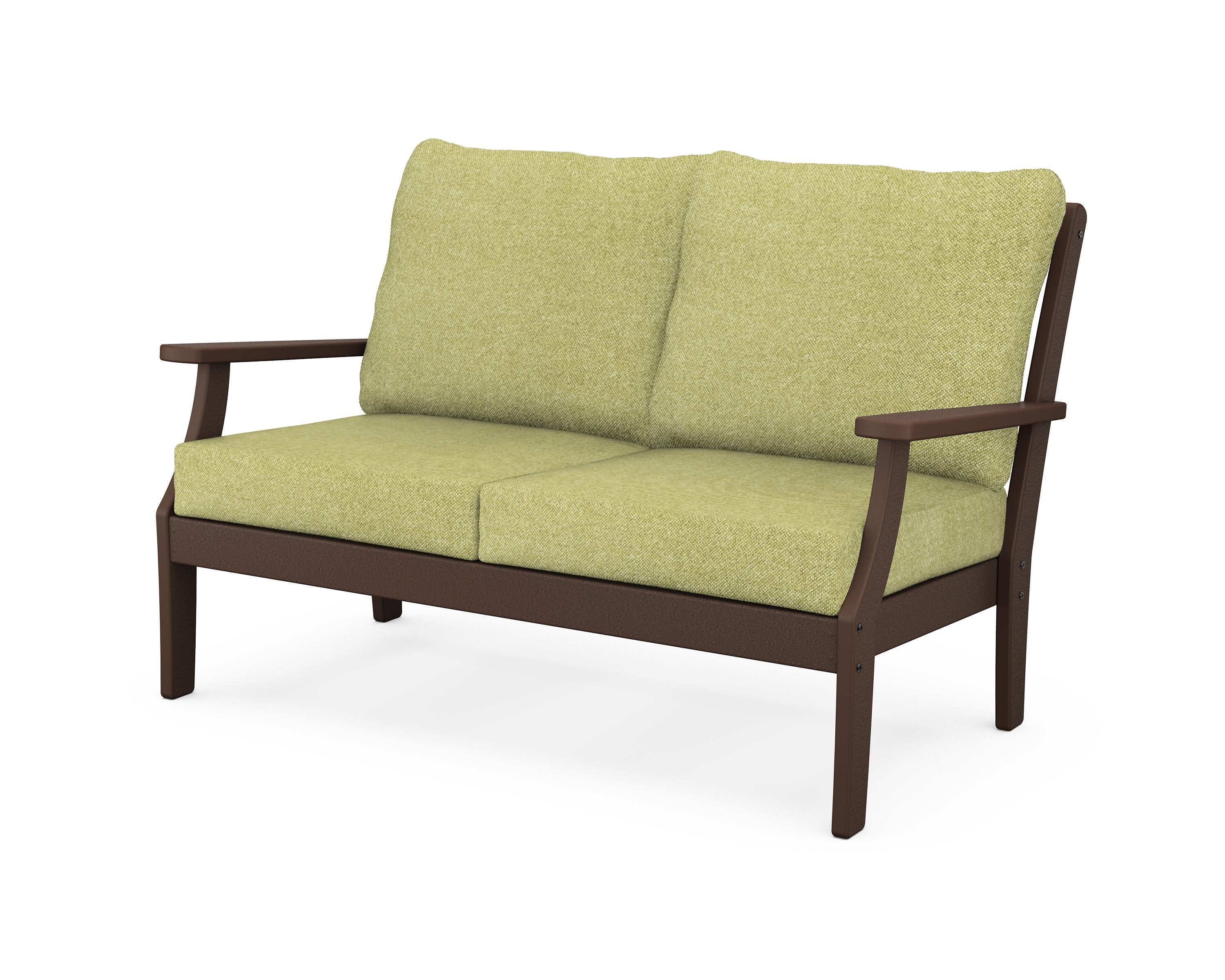 Yacht Club Deep Seating Loveseat in Vintage Lantern / Chartreuse Boucle