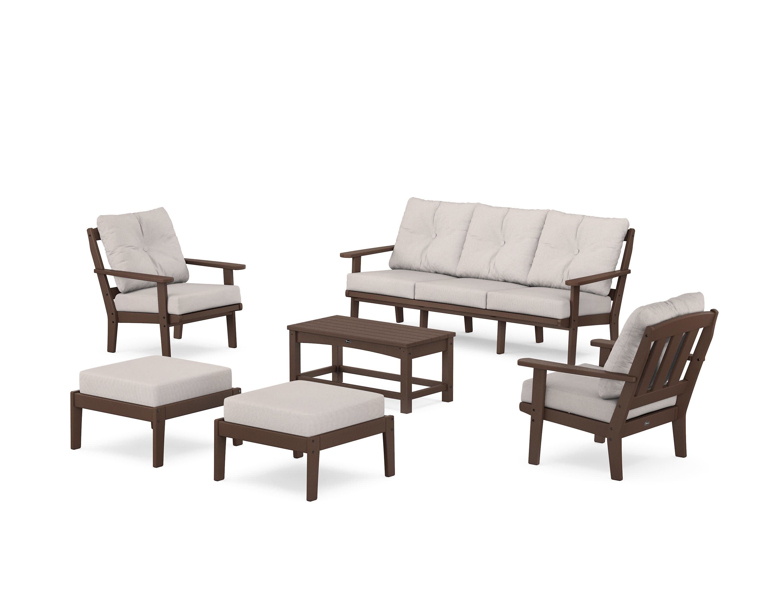 Cape Cod 6-Piece Lounge Sofa Set in Vintage Lantern / Dune Burlap