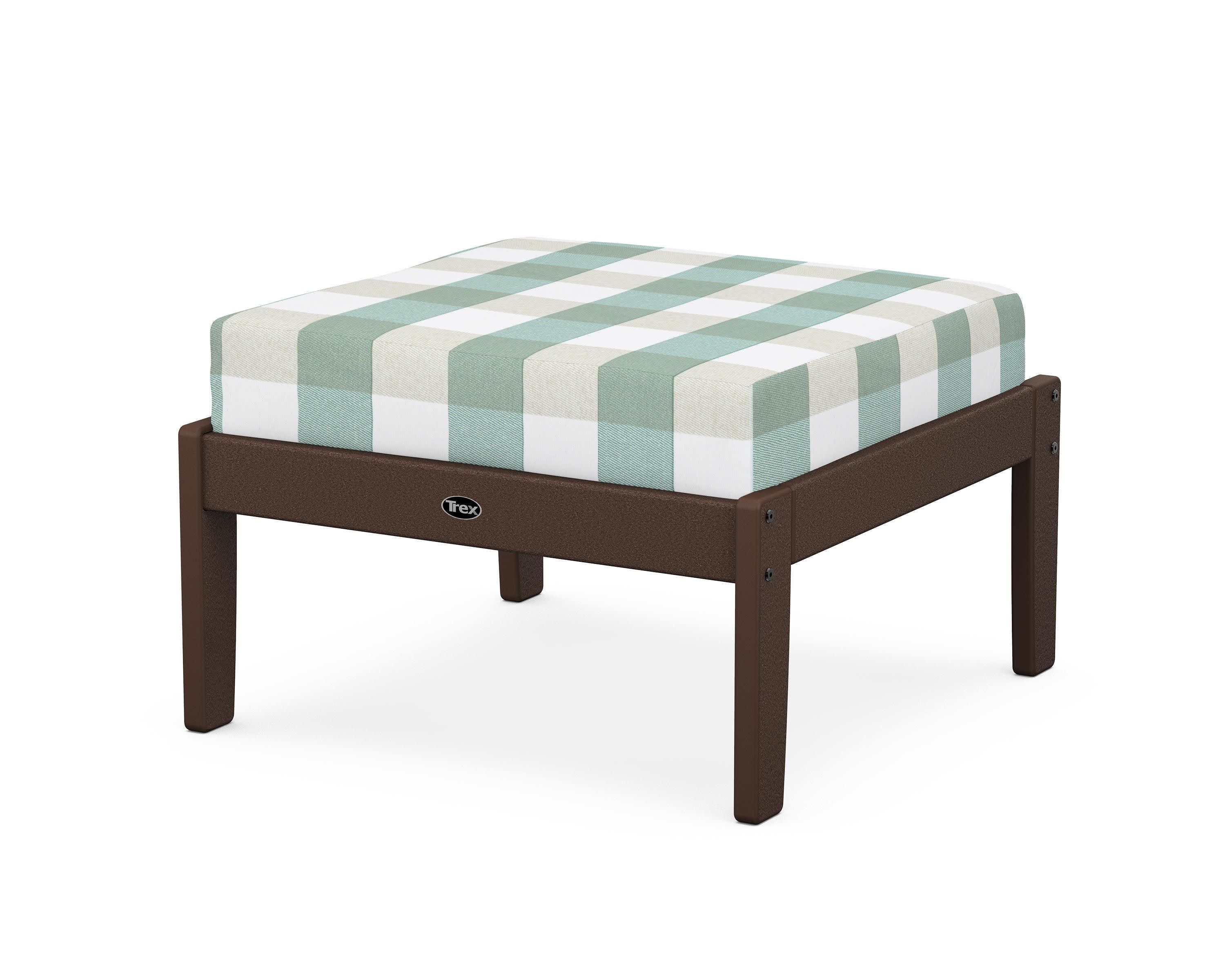 Yacht Club Deep Seating Ottoman in Vintage Lantern / Buffalo Plaid Glacier Spa