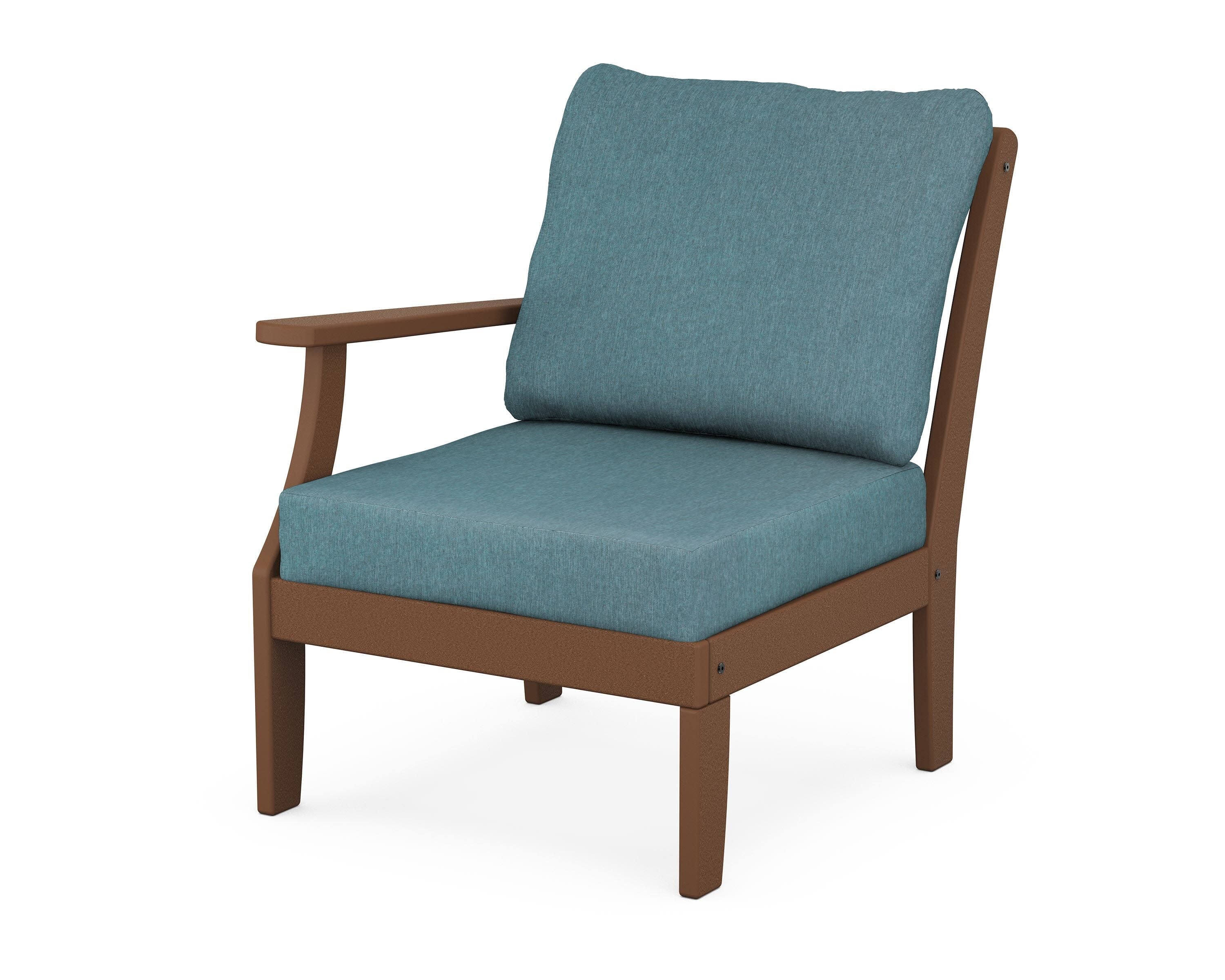 Yacht Club Modular Left Arm Chair in Tree House / Ocean Teal