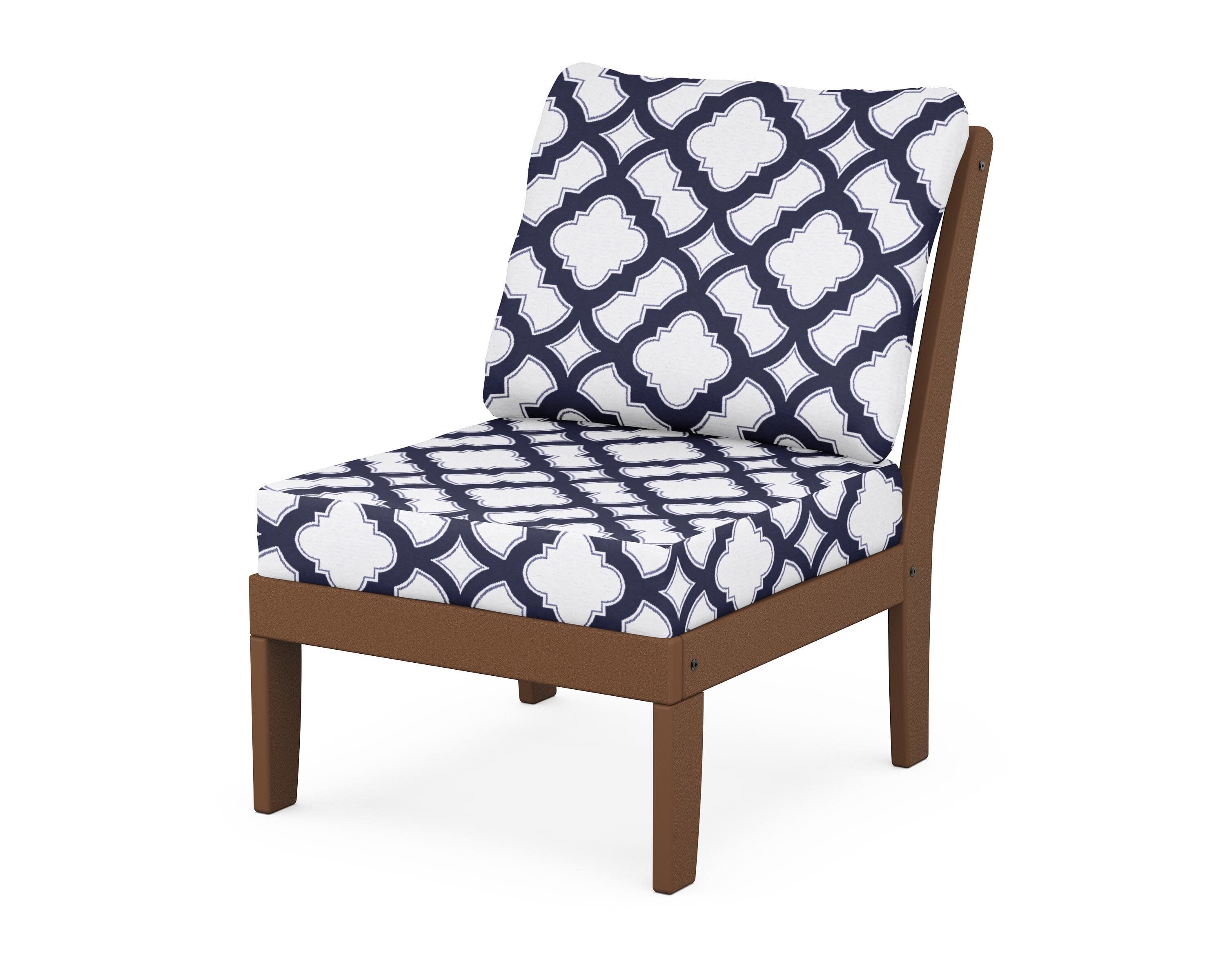 Yacht Club Modular Armless Chair in Tree House / Trellis Navy