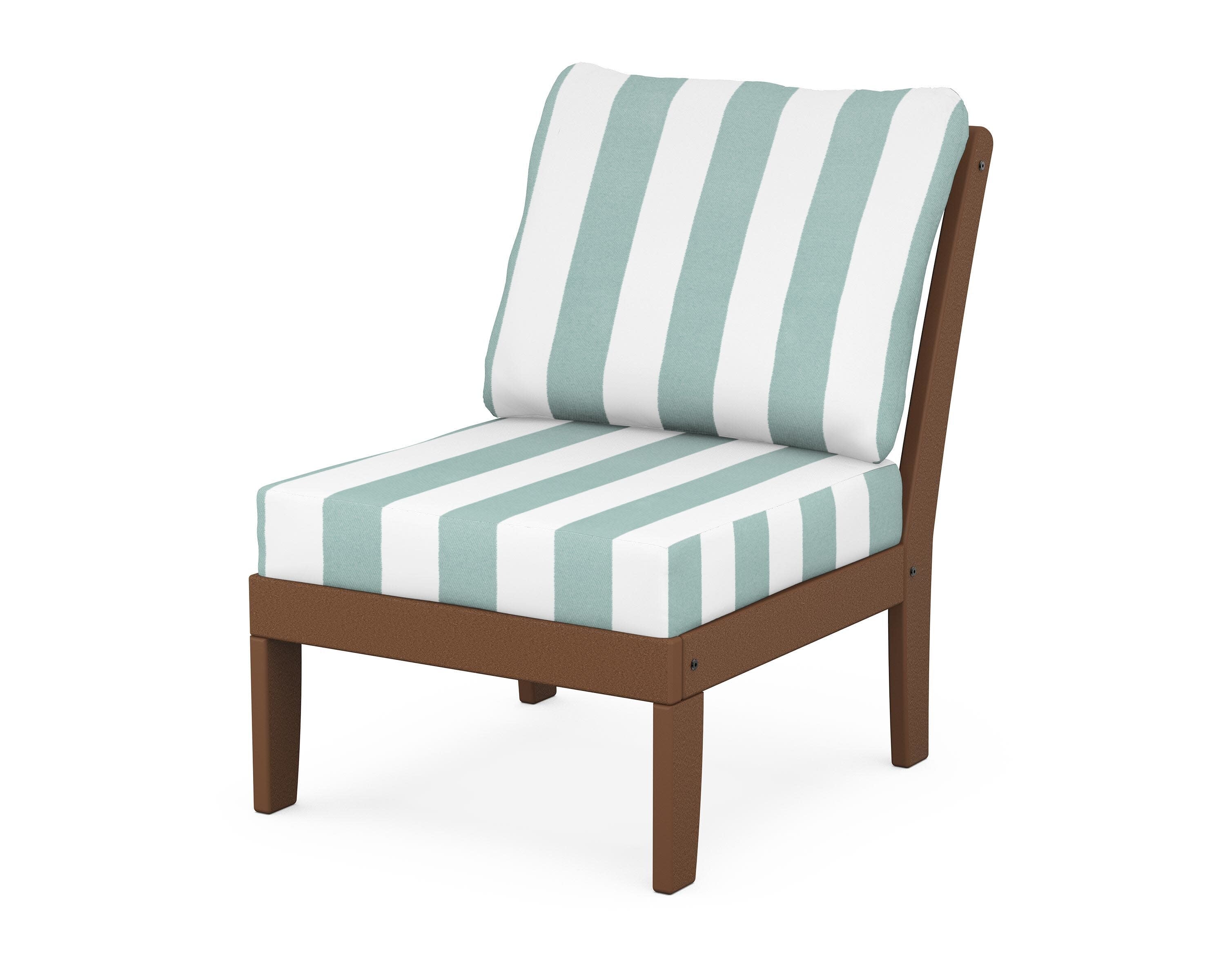 Yacht Club Modular Armless Chair in Tree House / Cabana Stripe Glacier Spa
