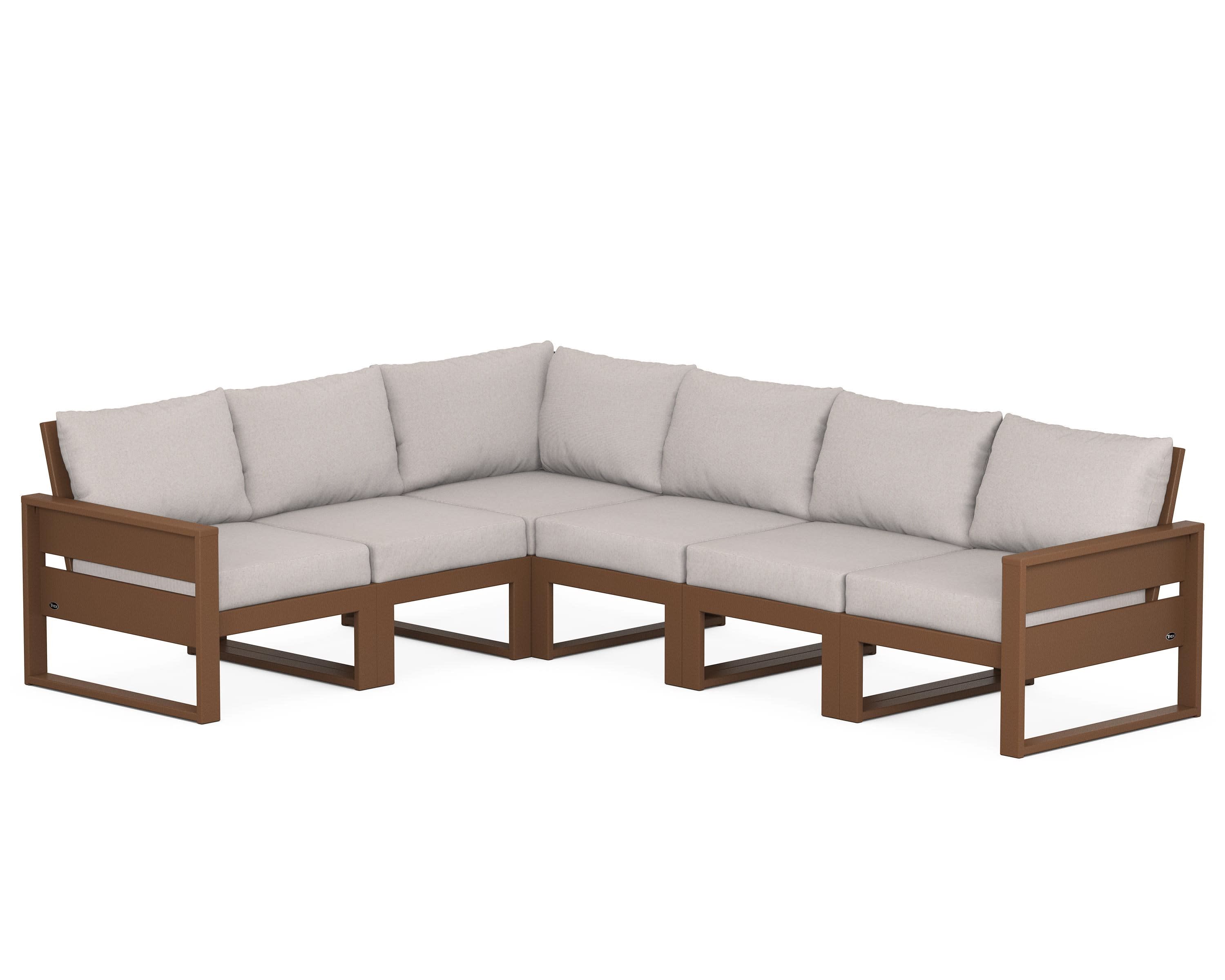 Eastport 6-Piece Sectional in Tree House / Dune Burlap