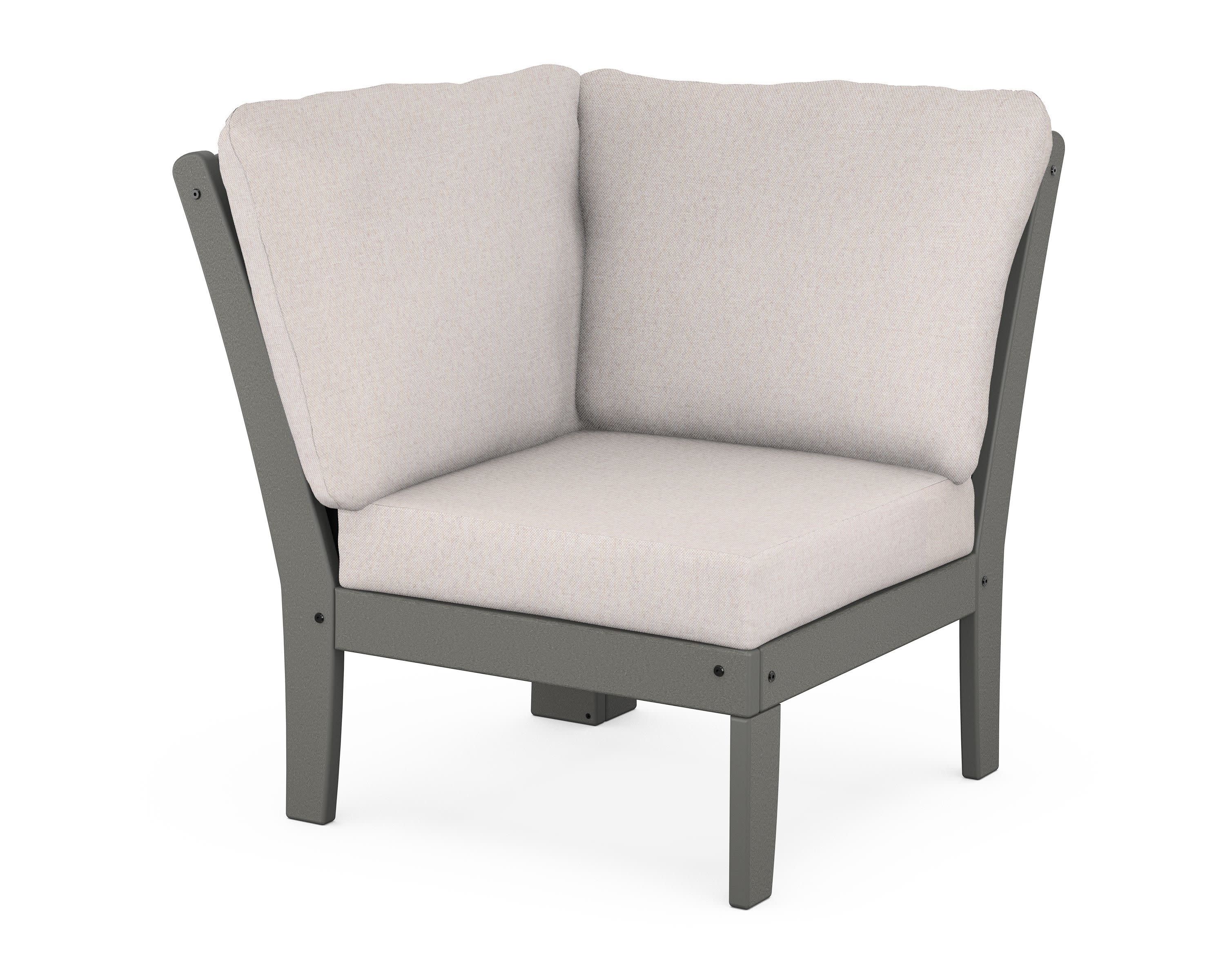 Yacht Club Modular Corner Chair in Stepping Stone / Dune Burlap