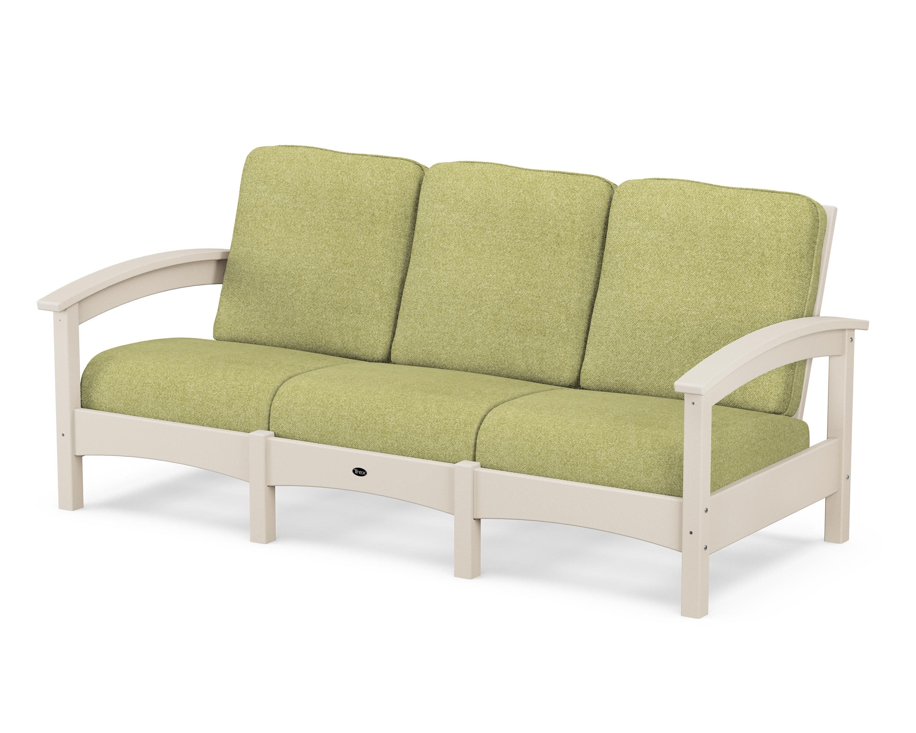 Rockport Club Sofa in Sand Castle / Chartreuse Boucle