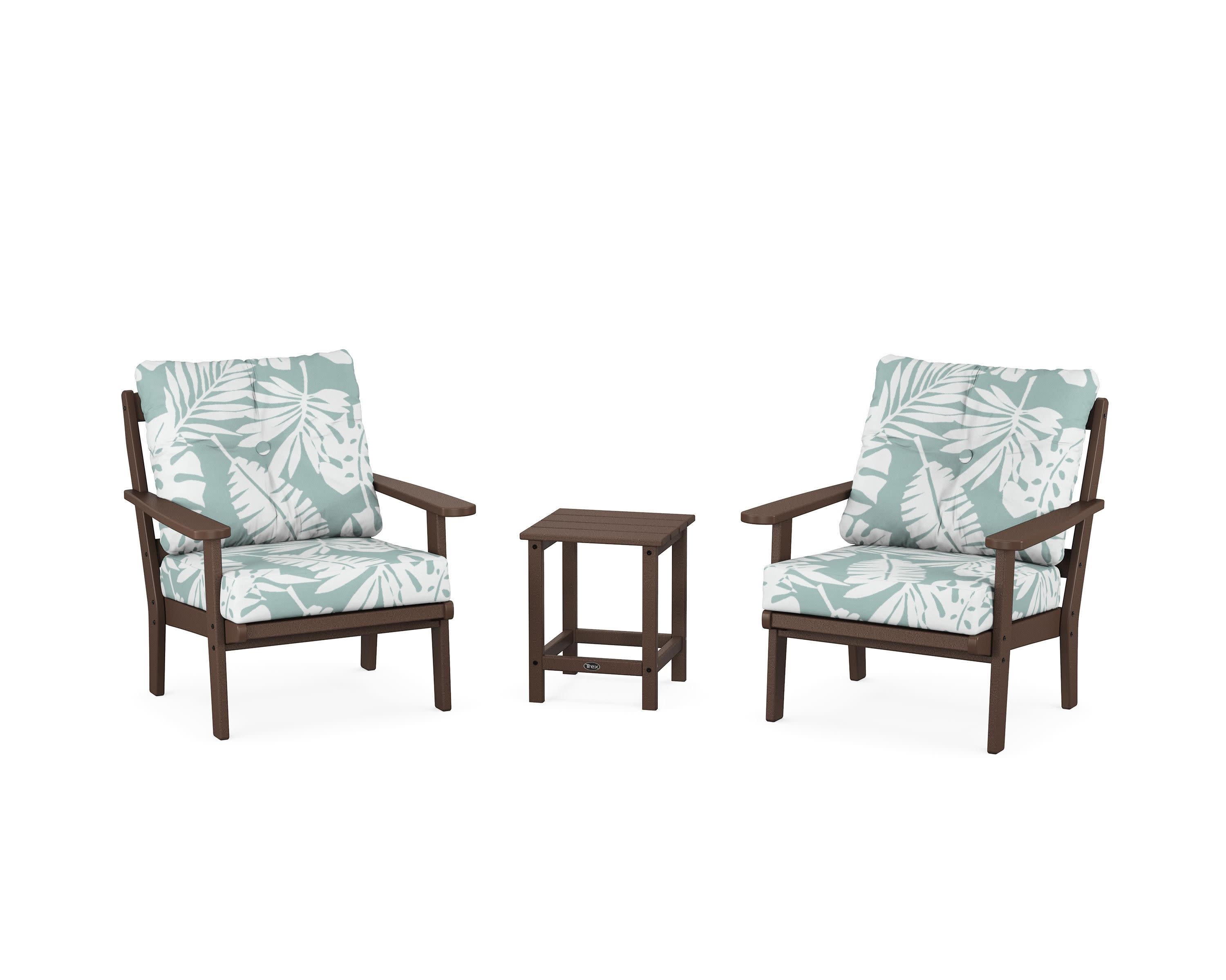 Cape Cod 3-Piece Deep Seating Set in Vintage Lantern / Leaf Glacier Spa