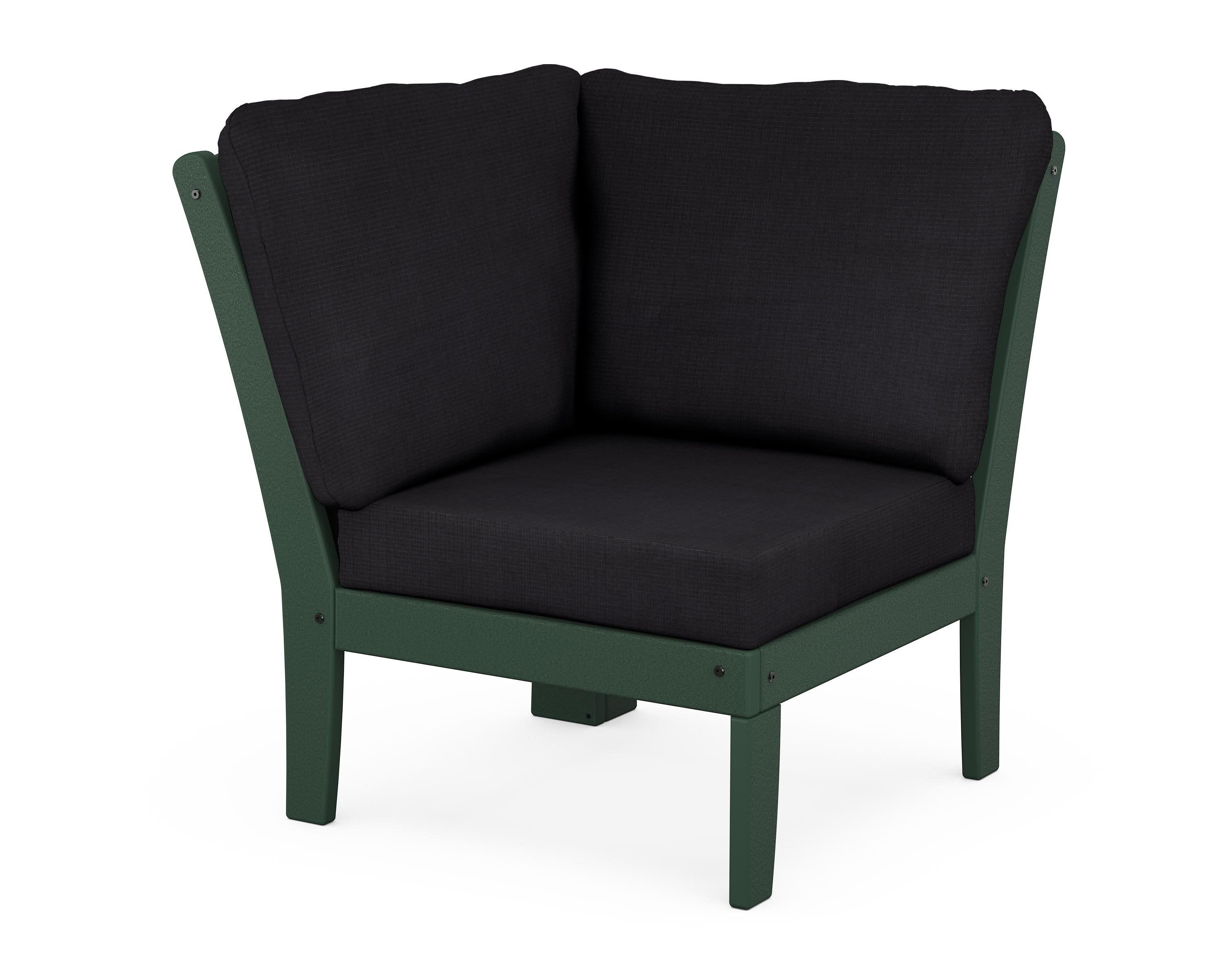 Yacht Club Modular Corner Chair in Rainforest Canopy / Midnight Linen
