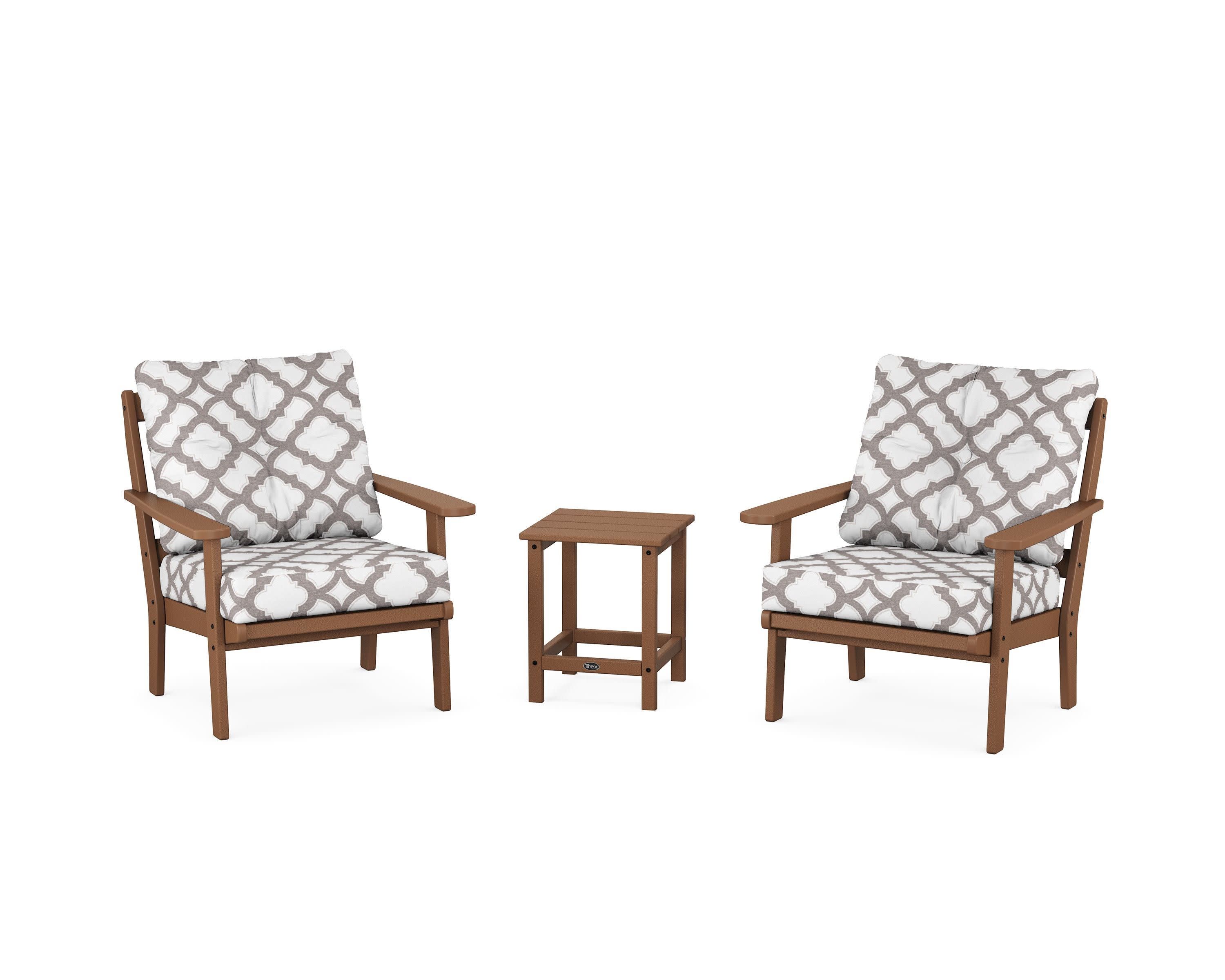 Cape Cod 3-Piece Deep Seating Set in Tree House / Trellis Grey Mist