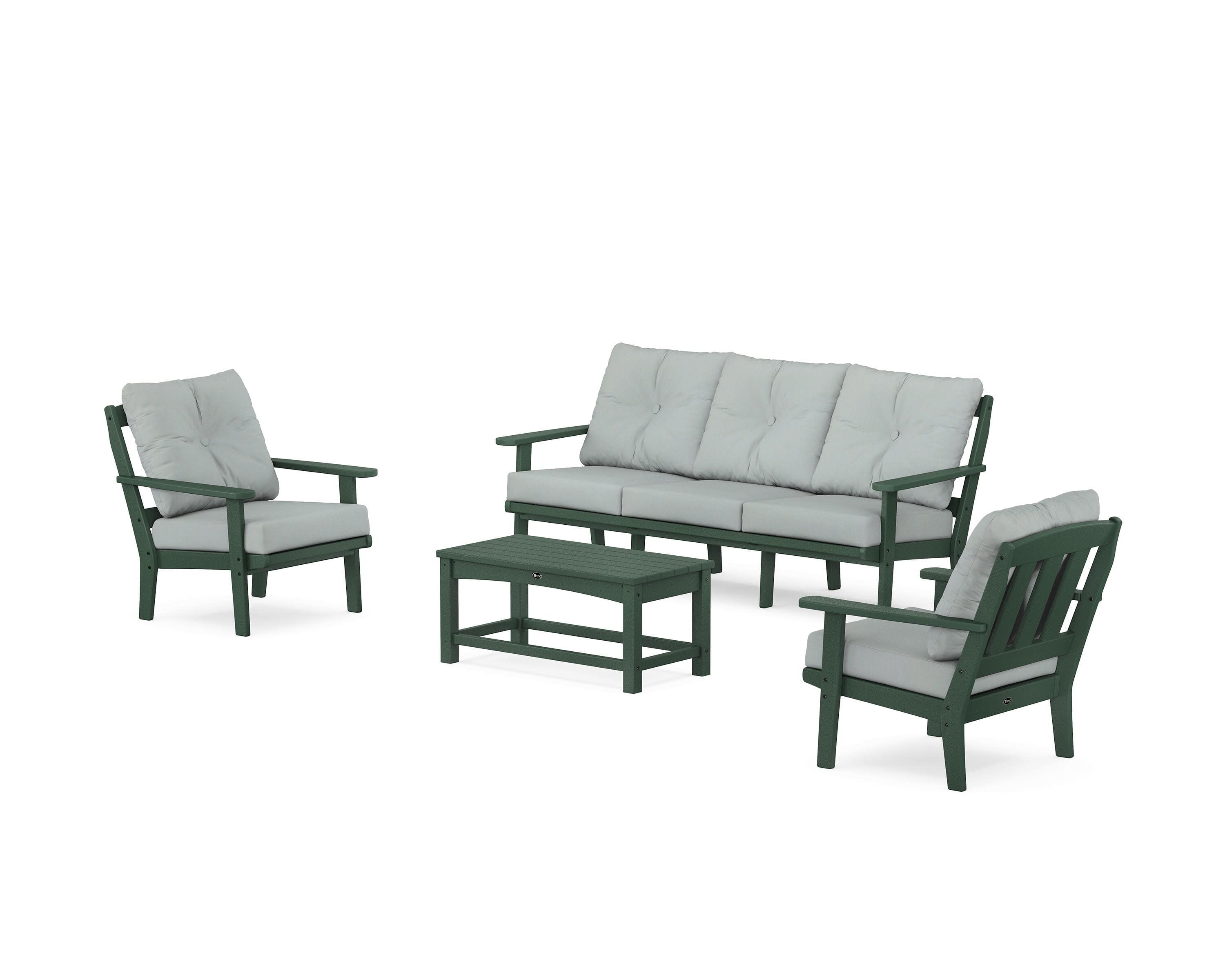 Cape Cod 4-Piece Deep Seating Set with Sofa in Rainforest Canopy / Spa