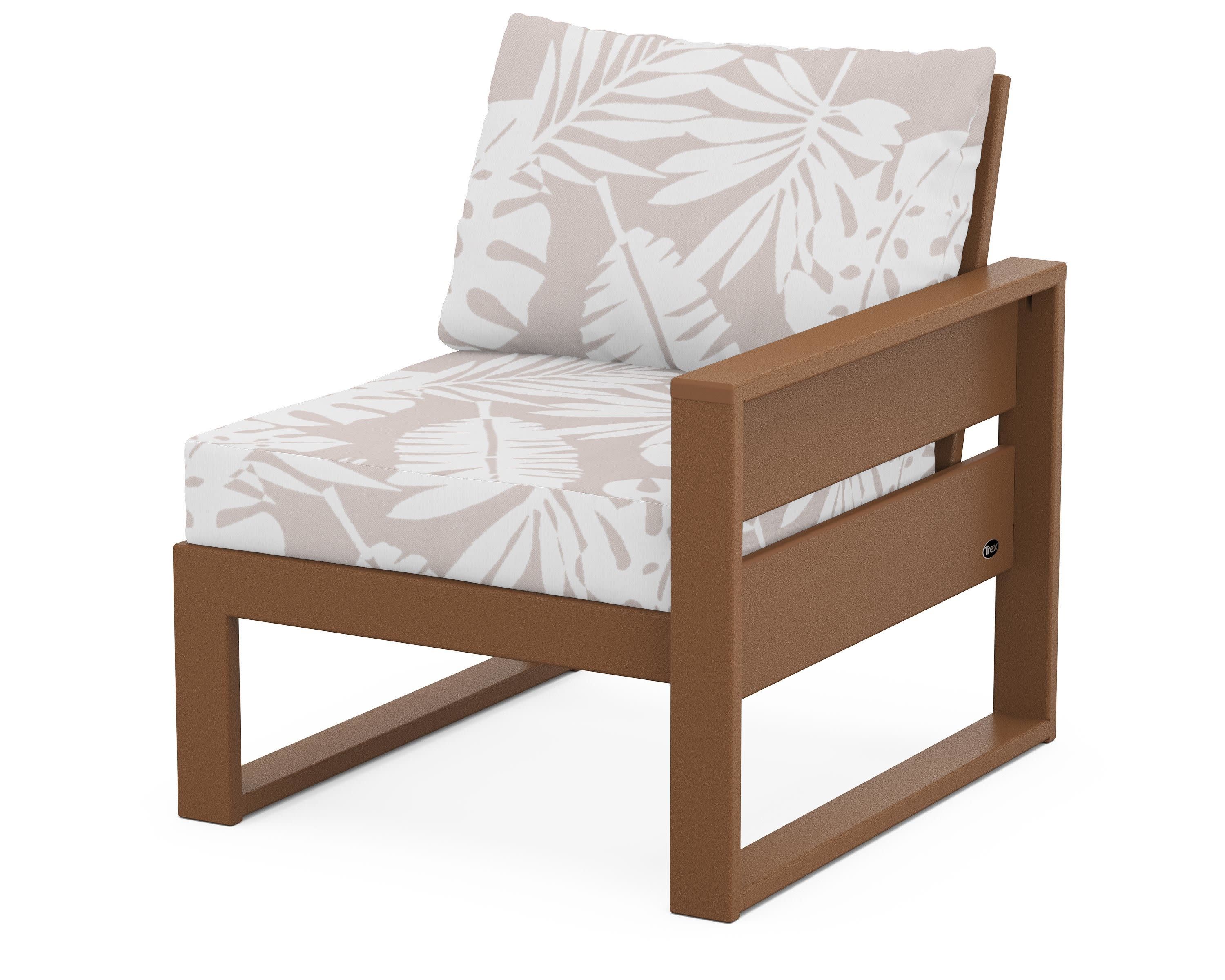 Eastport Modular Right Arm Chair in Tree House / Leaf Dune Burlap