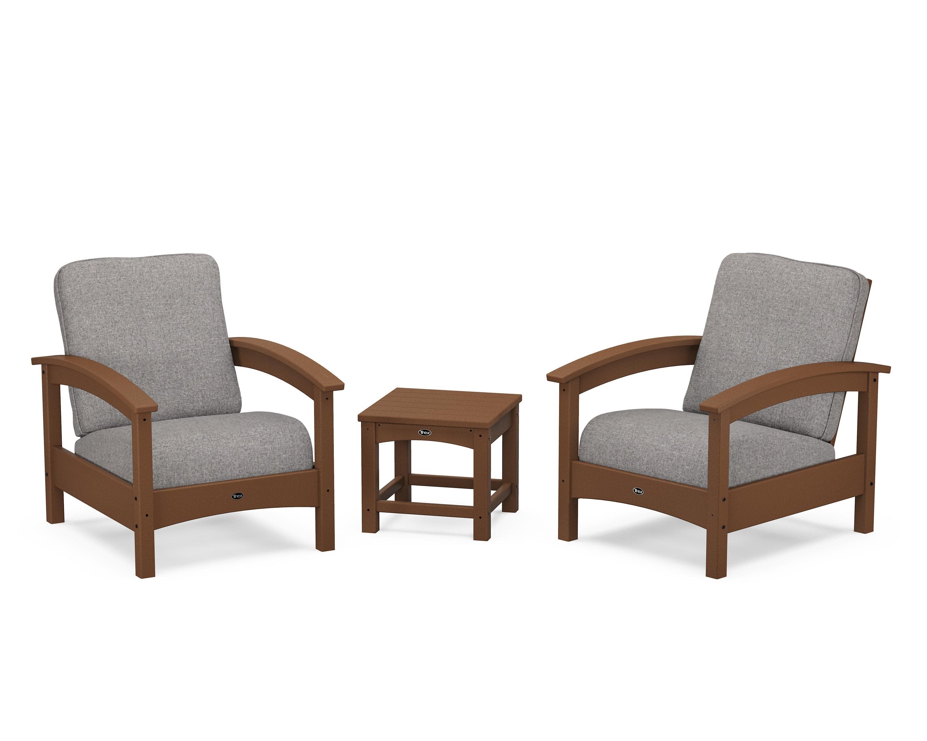 Rockport Club 3-Piece Deep Seating Conversation Set in Tree House / Grey Mist