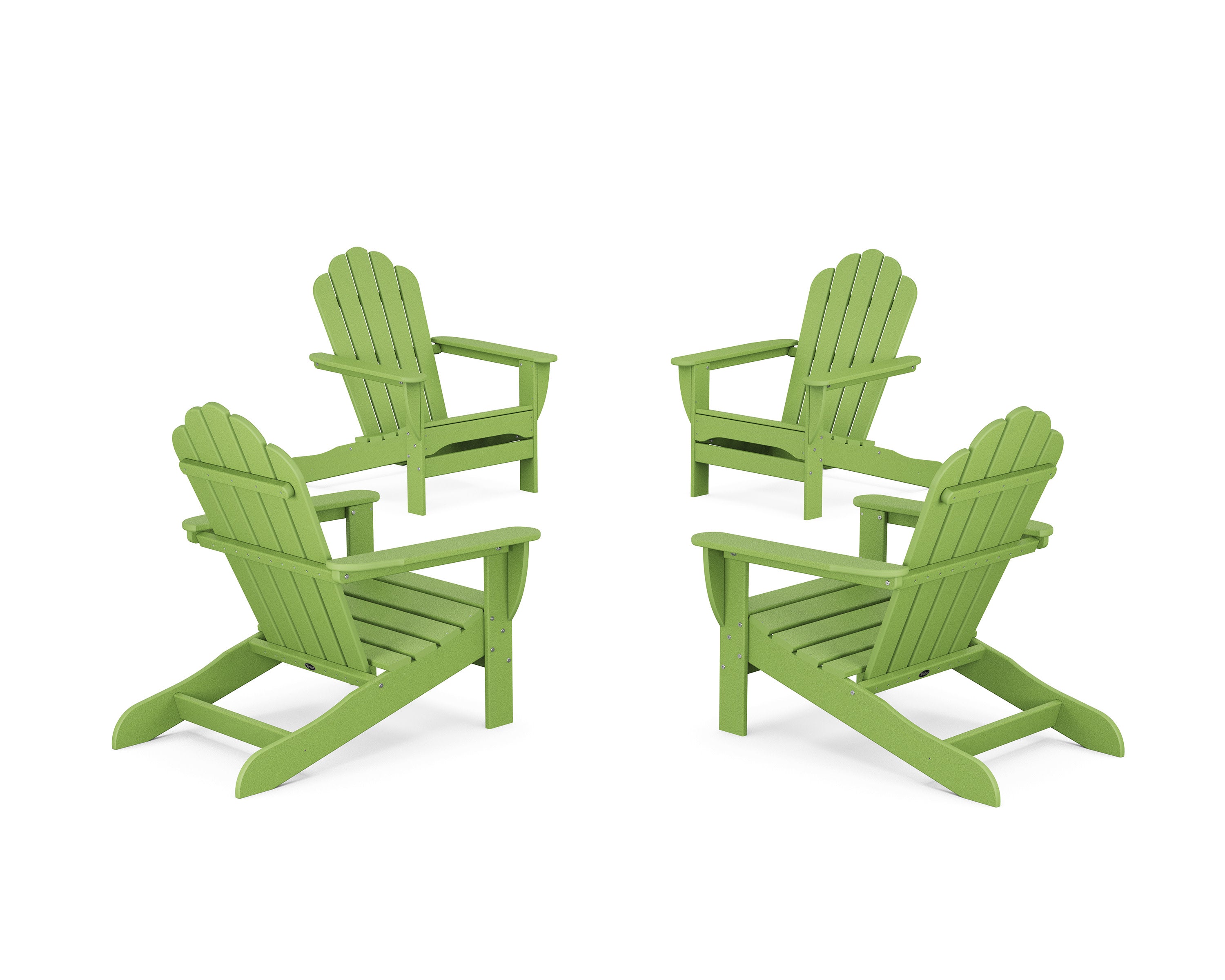 4-Piece Monterey Bay Oversized Adirondack Chair Conversation Set in Lime