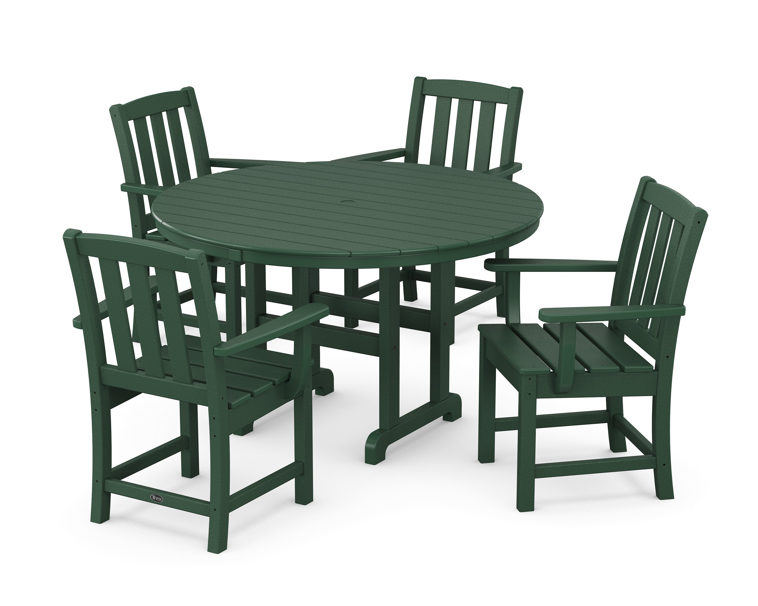 Cape Cod 5-Piece Round Farmhouse Dining Set in Rainforest Canopy