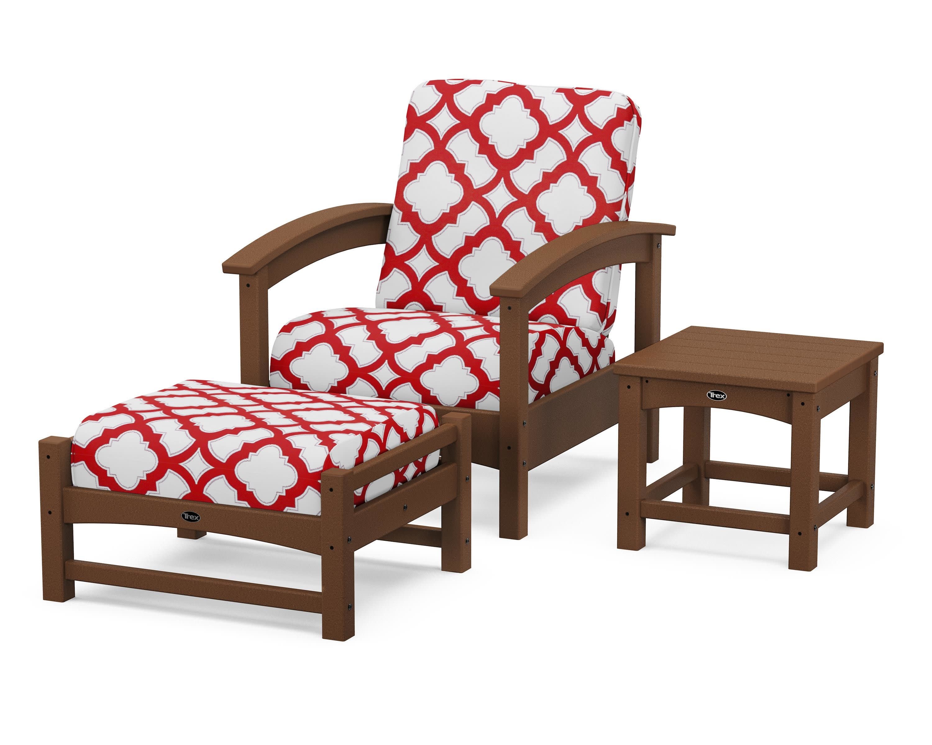 Rockport 3-Piece Deep Seating Set in Tree House / Trellis Crimson