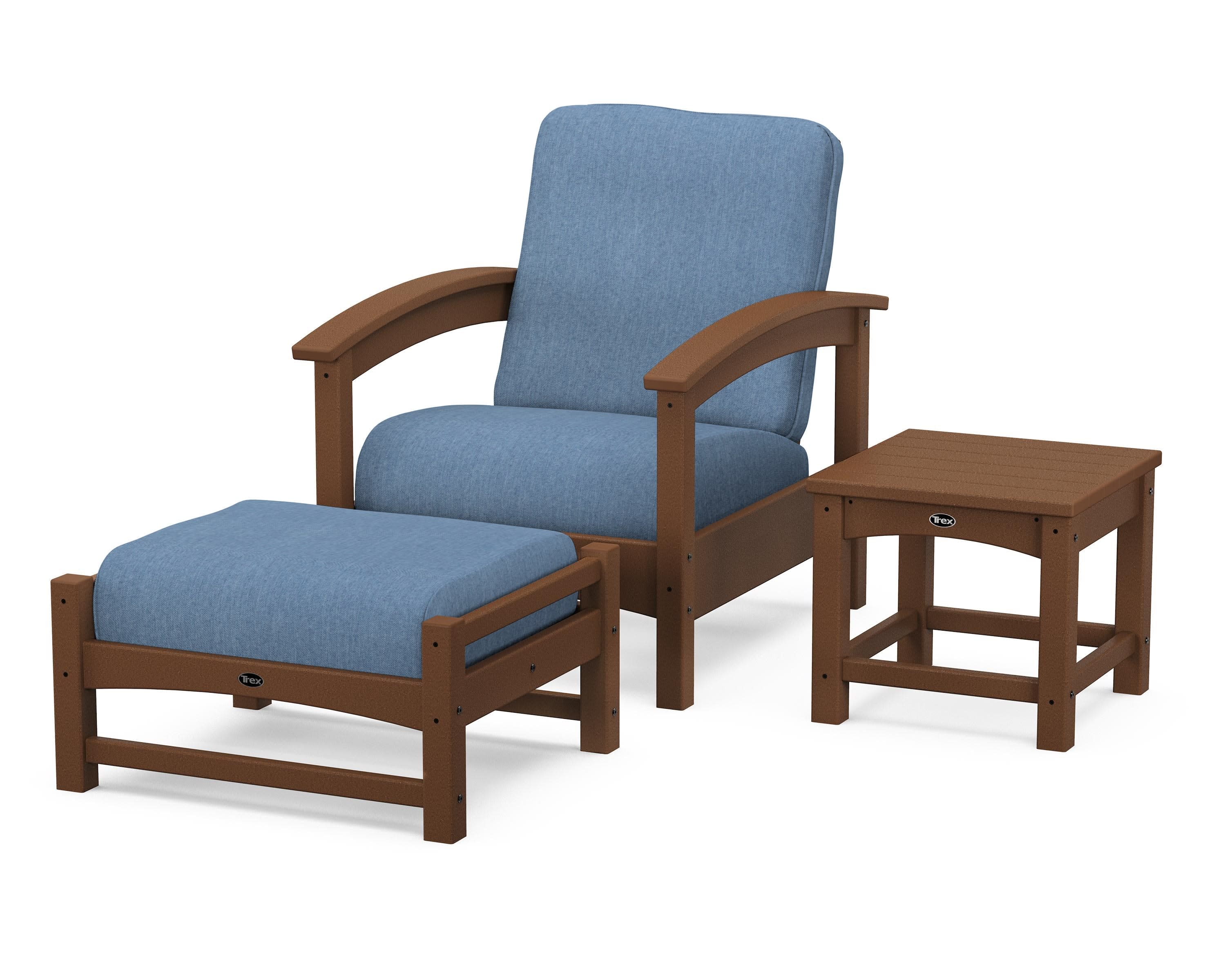 Rockport 3-Piece Deep Seating Set in Tree House / Sky Blue