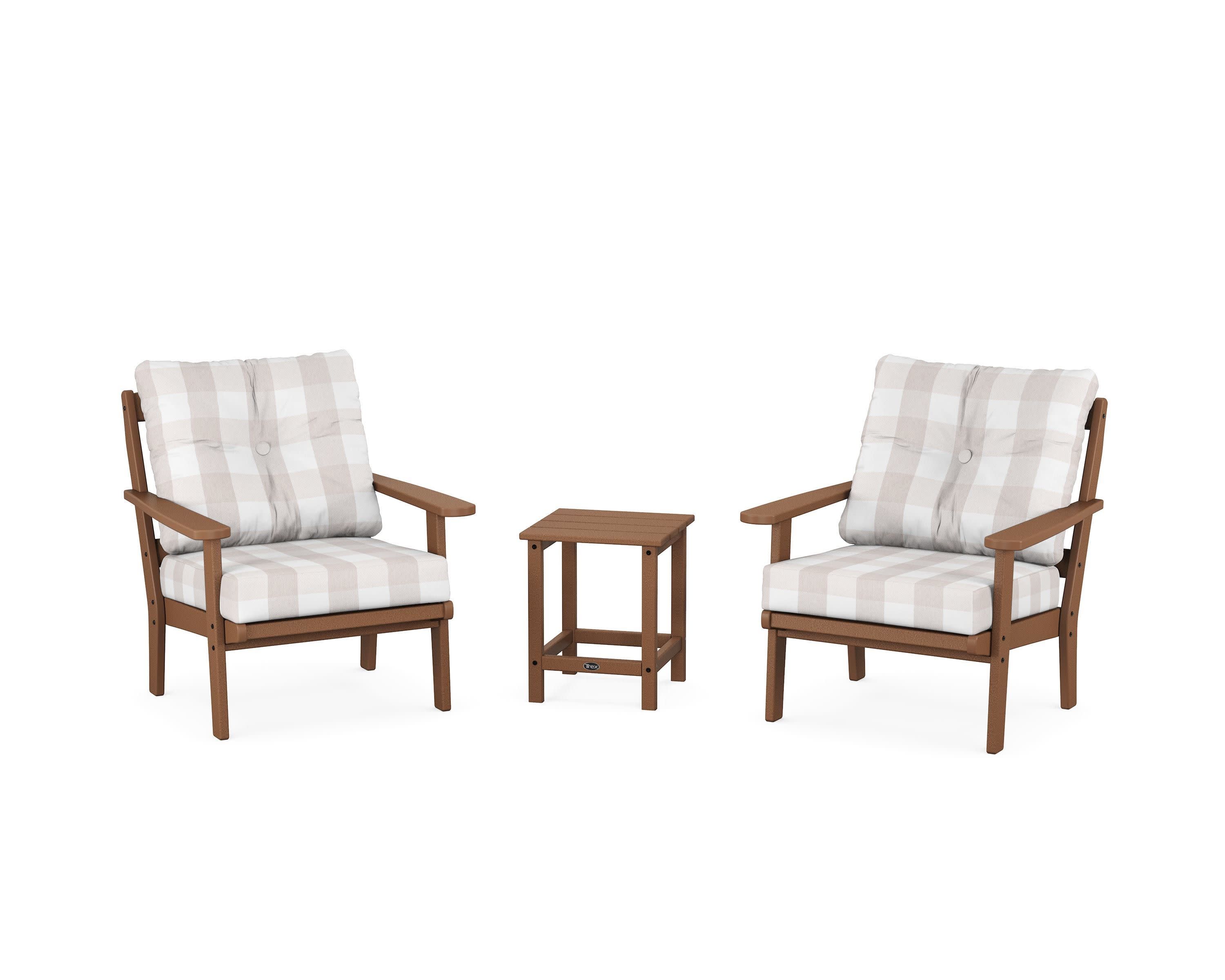Cape Cod 3-Piece Deep Seating Set in Tree House / Buffalo Plaid Dune Burlap