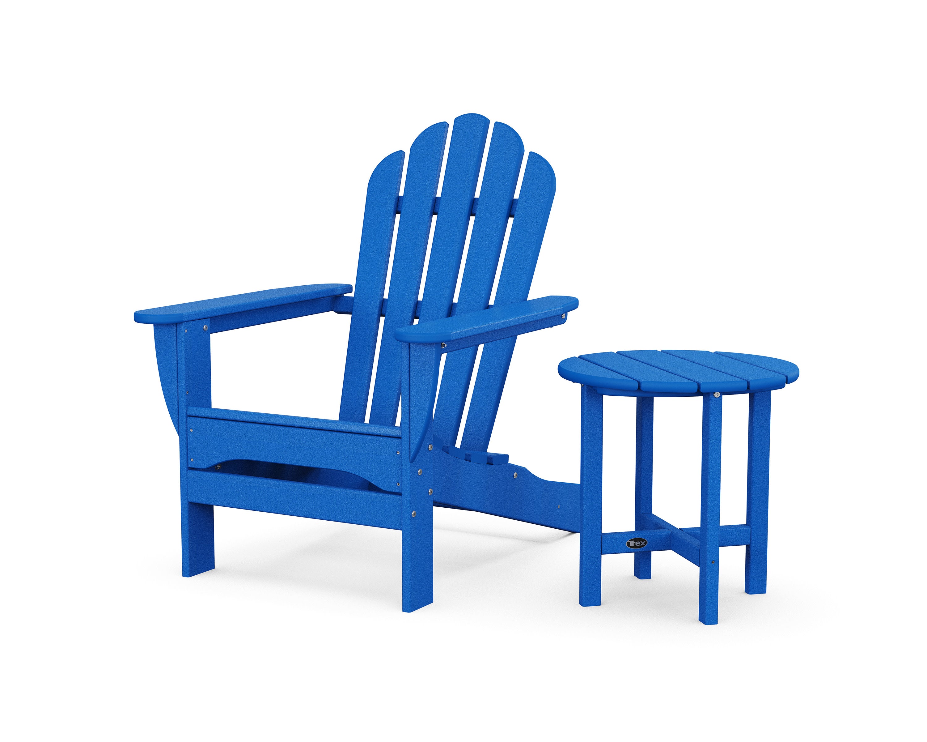 Monterey Bay Adirondack Chair with Side Table in Pacific Blue