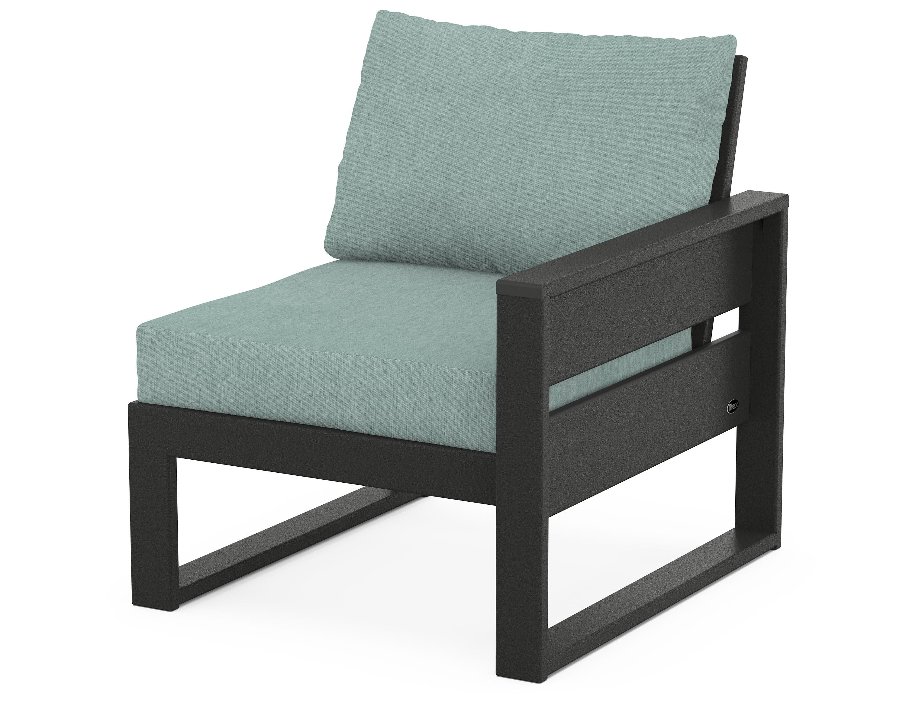 Eastport Modular Right Arm Chair in Charcoal Black / Glacier Spa