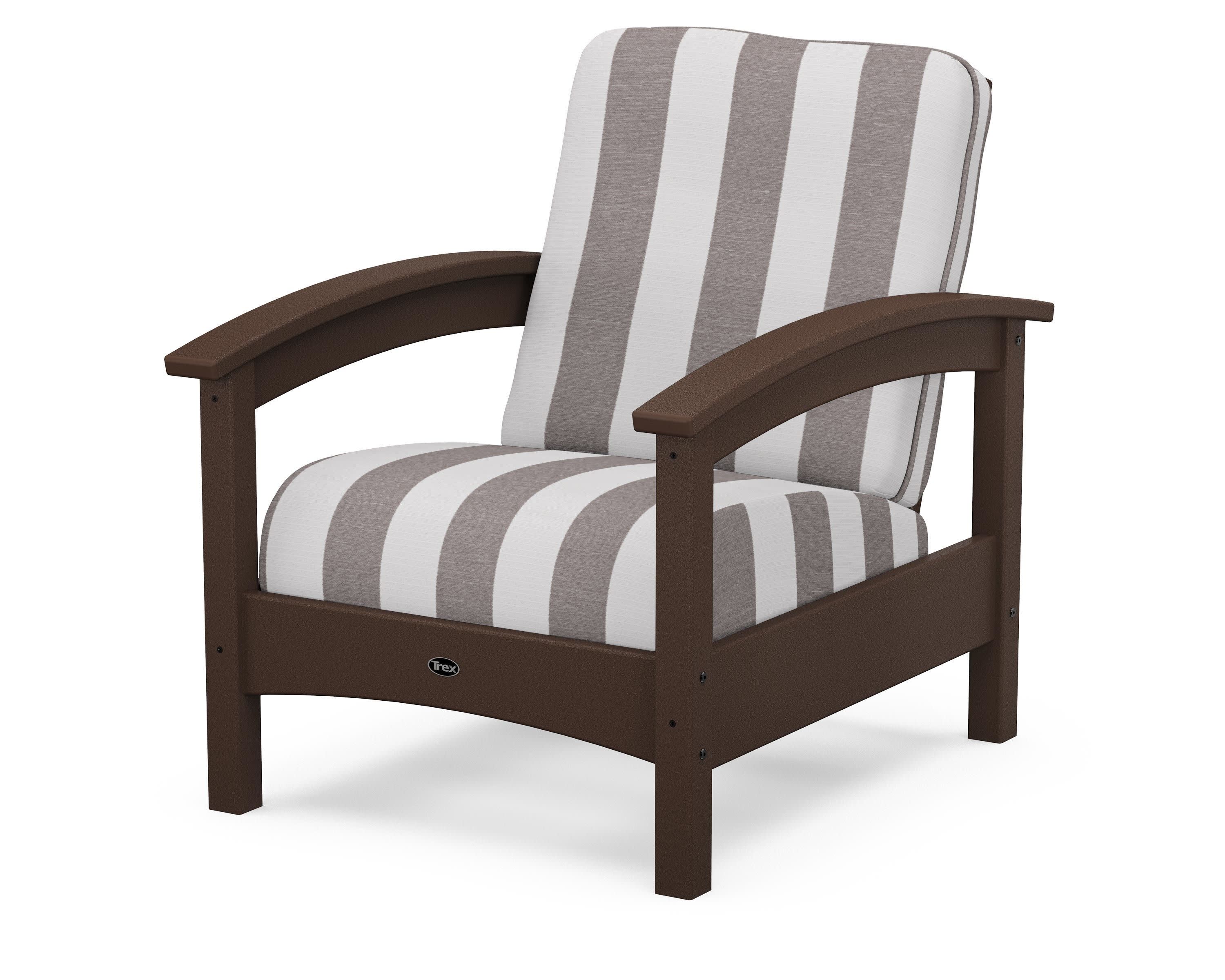 Rockport Club Chair in Vintage Lantern / Cabana Stripe Grey Mist