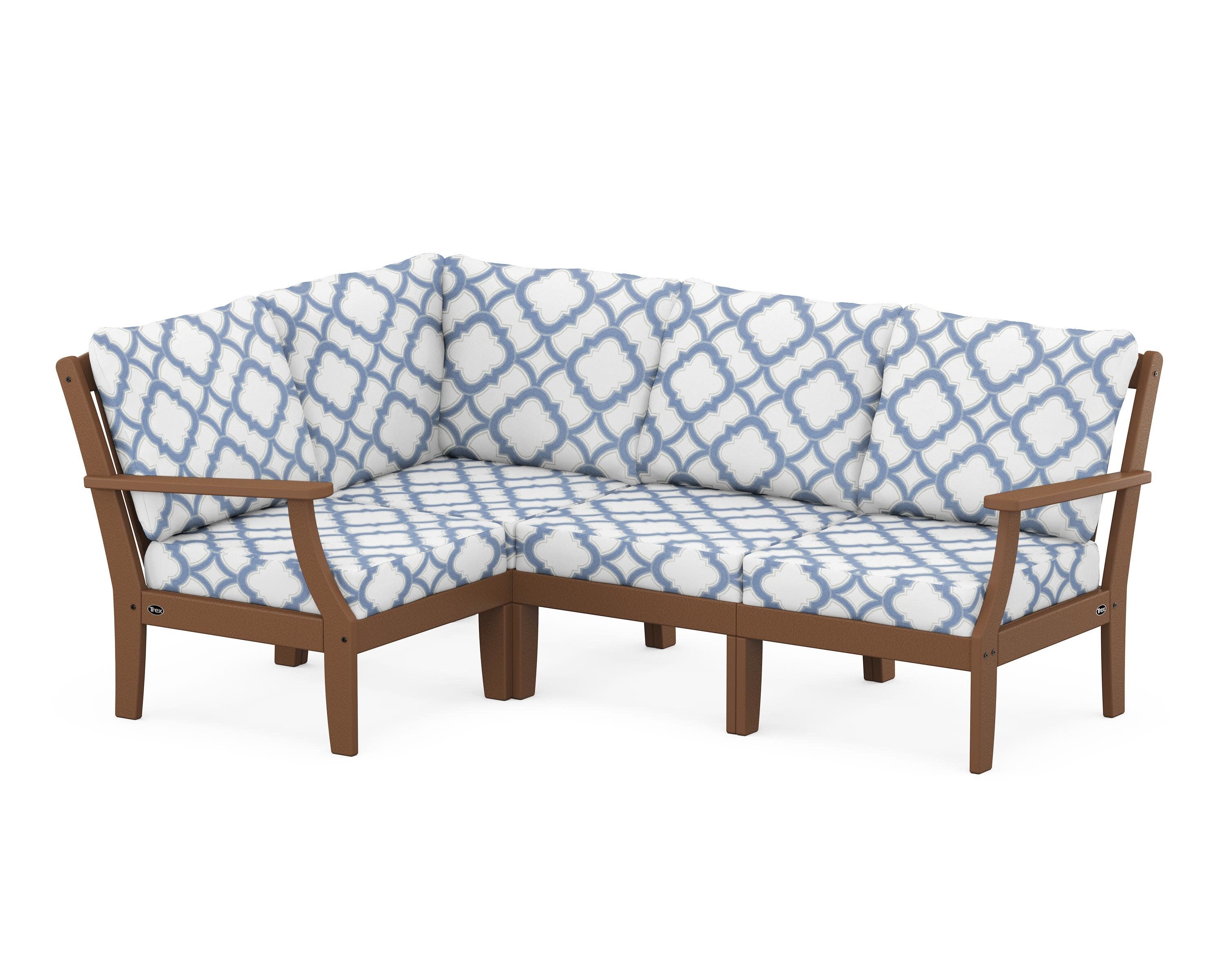 Yacht Club Modular 4-Piece Deep Seating Set in Tree House / Trellis Sky Blue