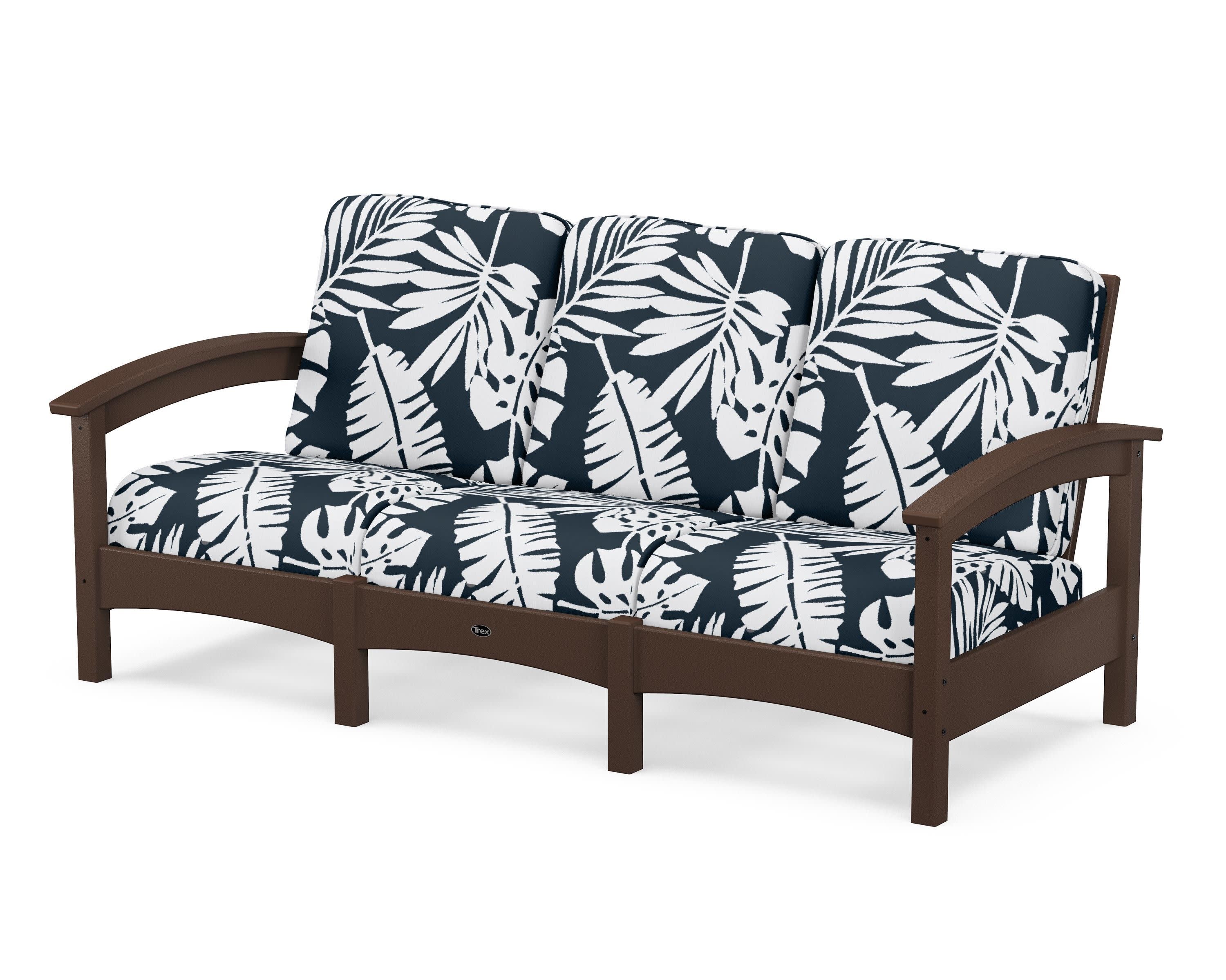 Rockport Club Sofa in Vintage Lantern / Leaf Marine Indigo