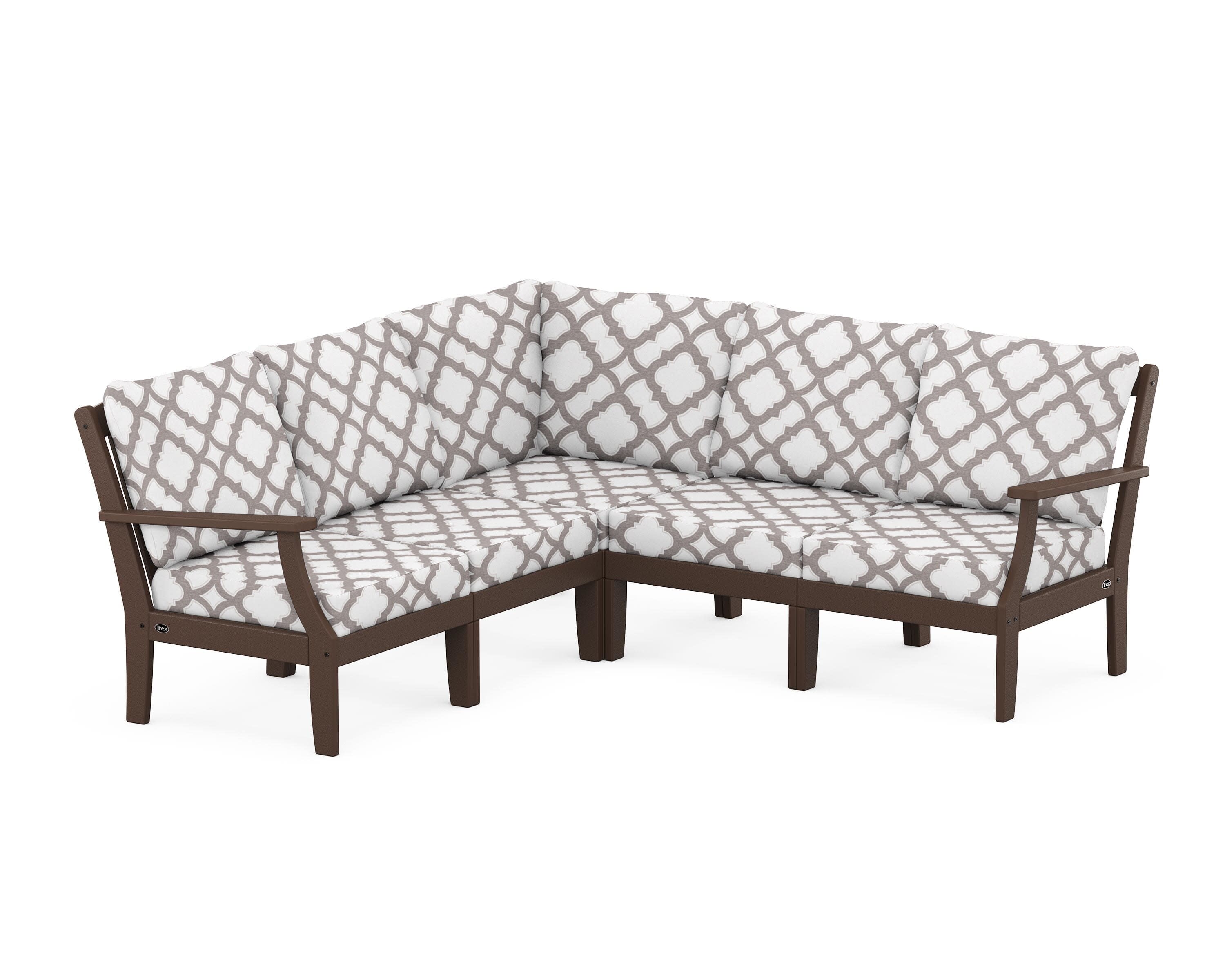 Yacht Club Modular 5-Piece Deep Seating Set in Vintage Lantern / Trellis Grey Mist