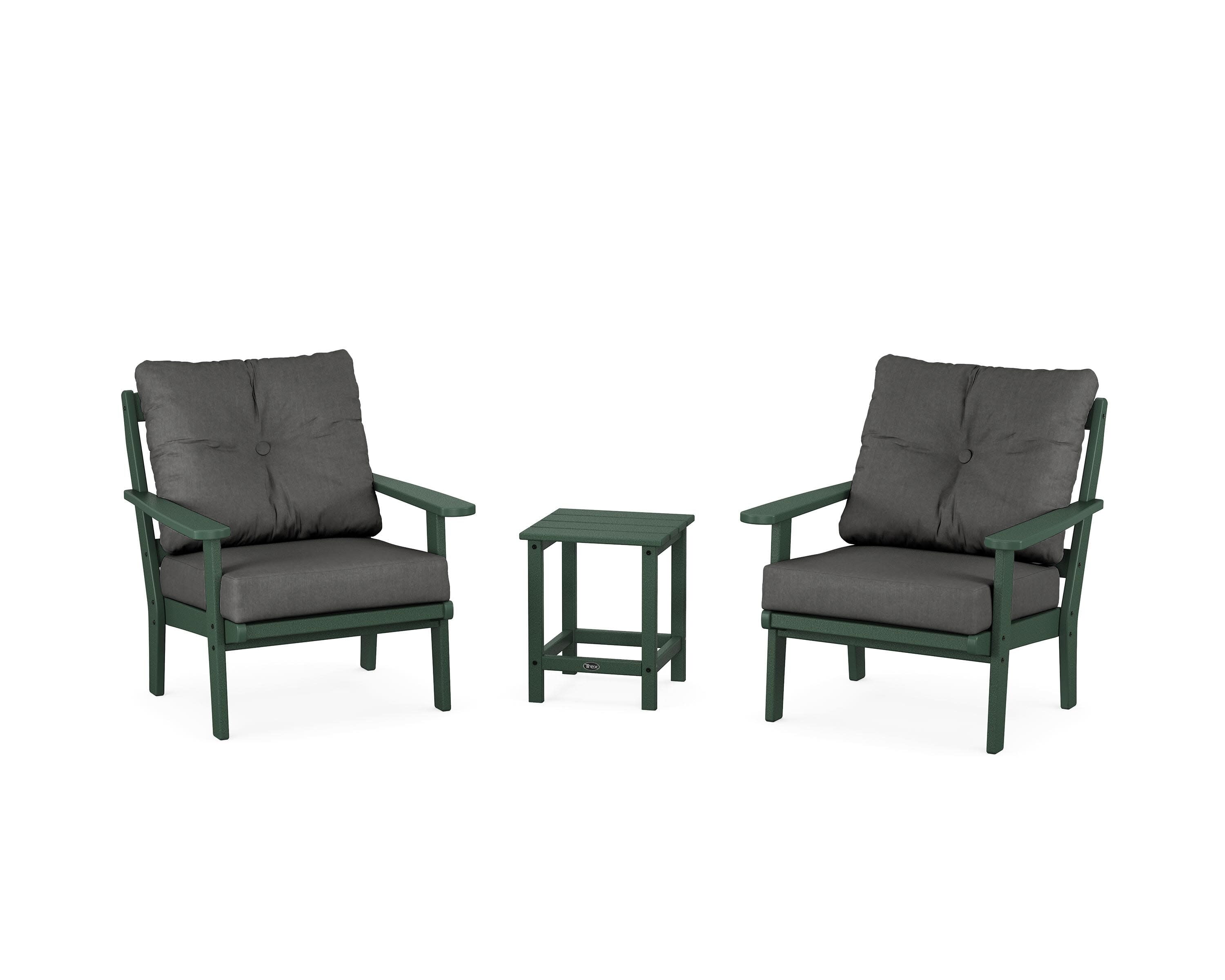 Cape Cod 3-Piece Deep Seating Set in Rainforest Canopy / Spectrum Carbon