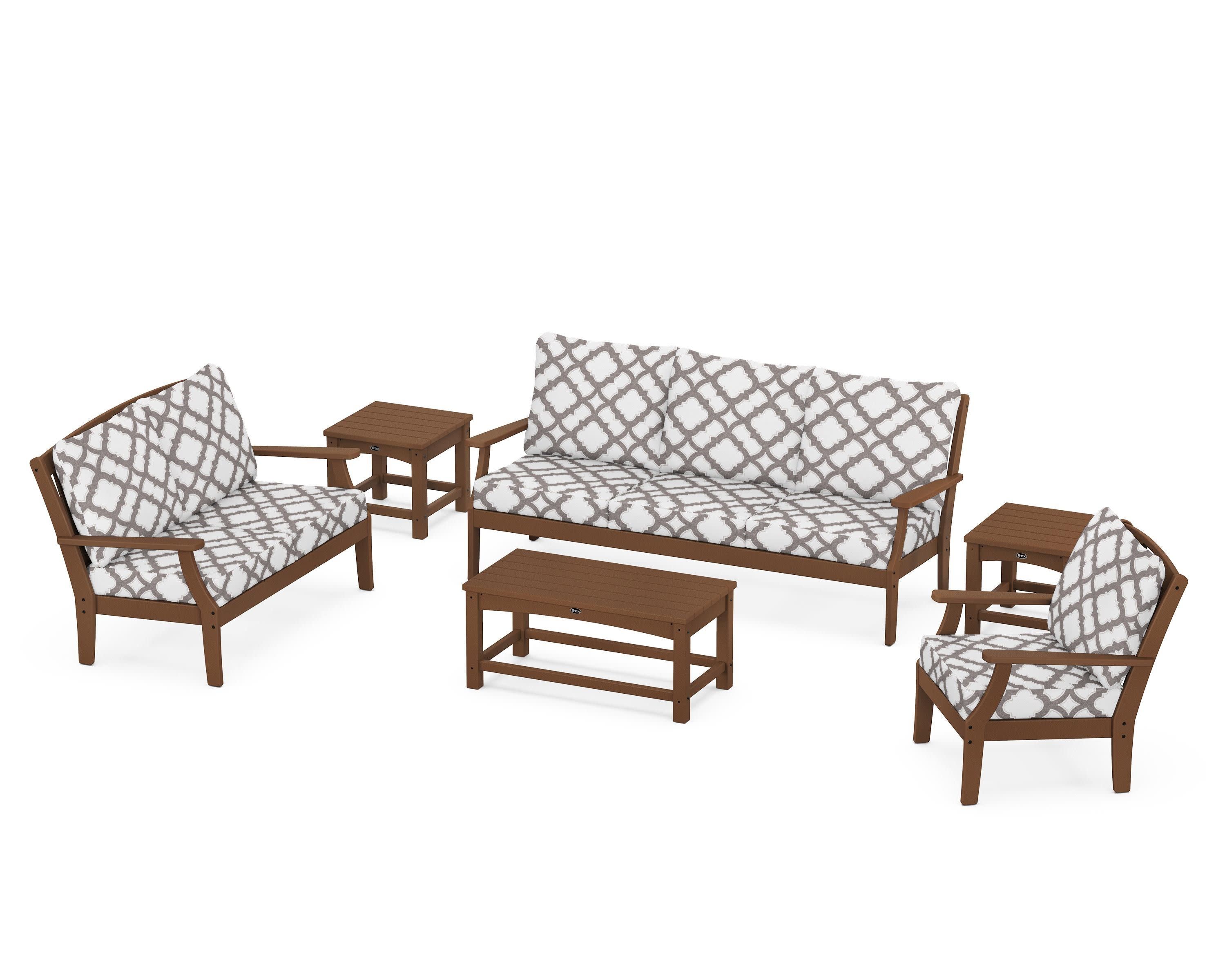 Yacht Club 6-Piece Deep Seating Set in Tree House / Trellis Grey Mist