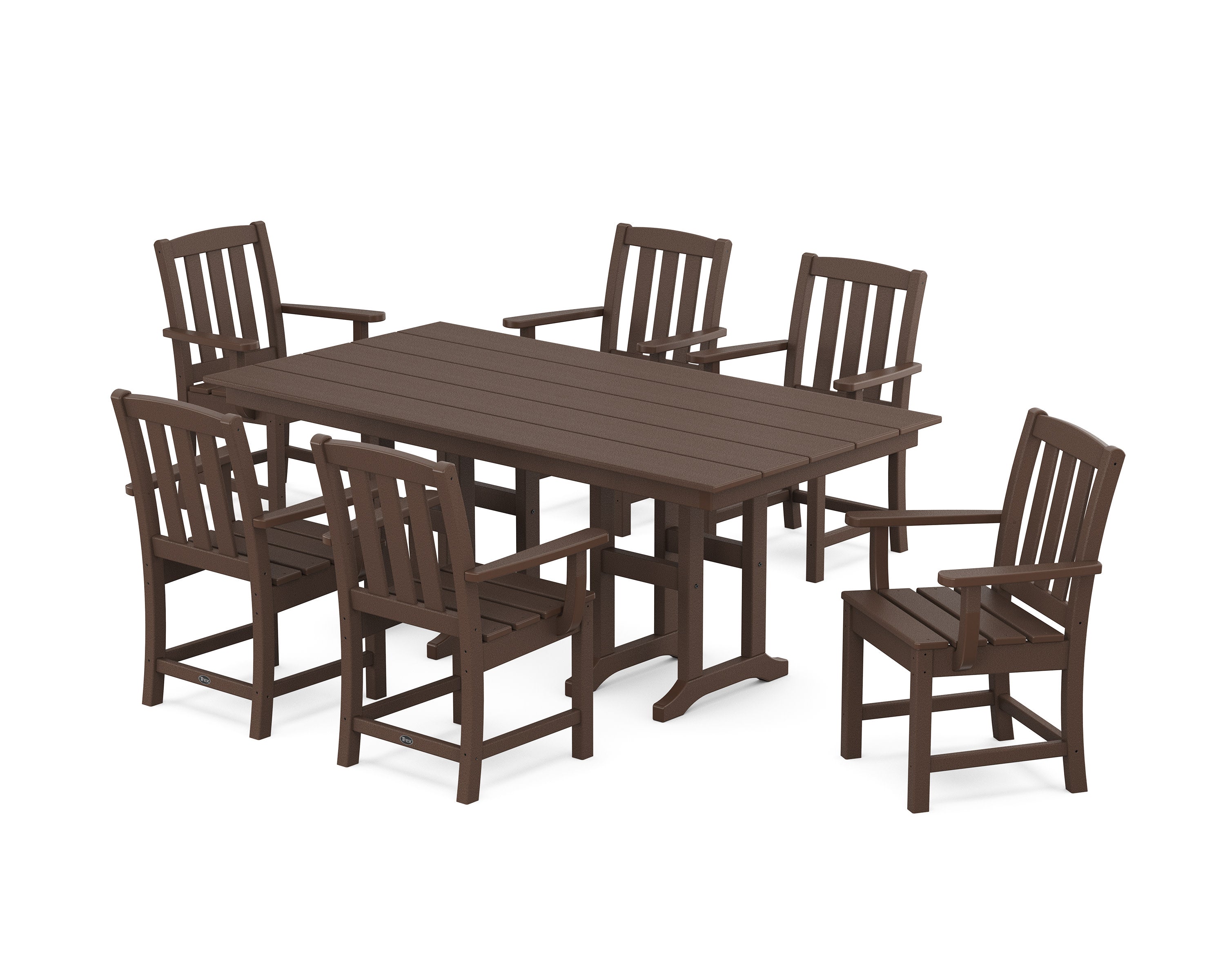 Cape Cod Arm Chair 7-Piece Farmhouse Dining Set in Vintage Lantern