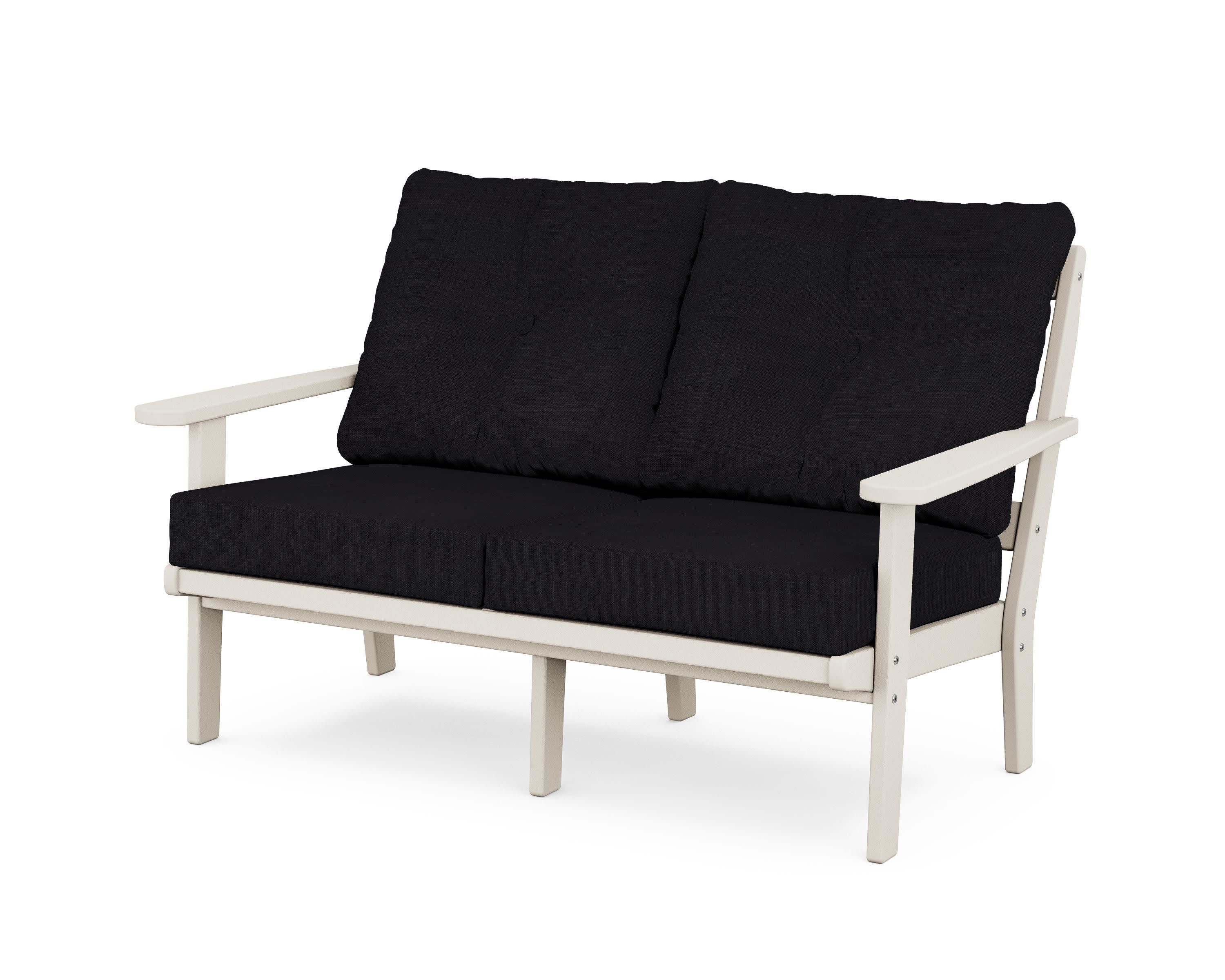Cape Cod Deep Seating Loveseat in Sand Castle / Midnight Linen