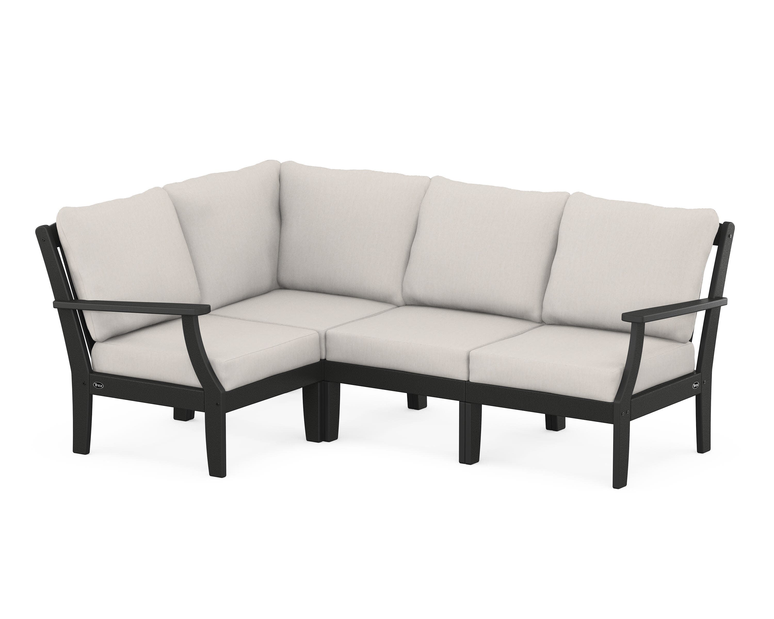 Yacht Club Modular 4-Piece Deep Seating Set in Charcoal Black / Cast Ash