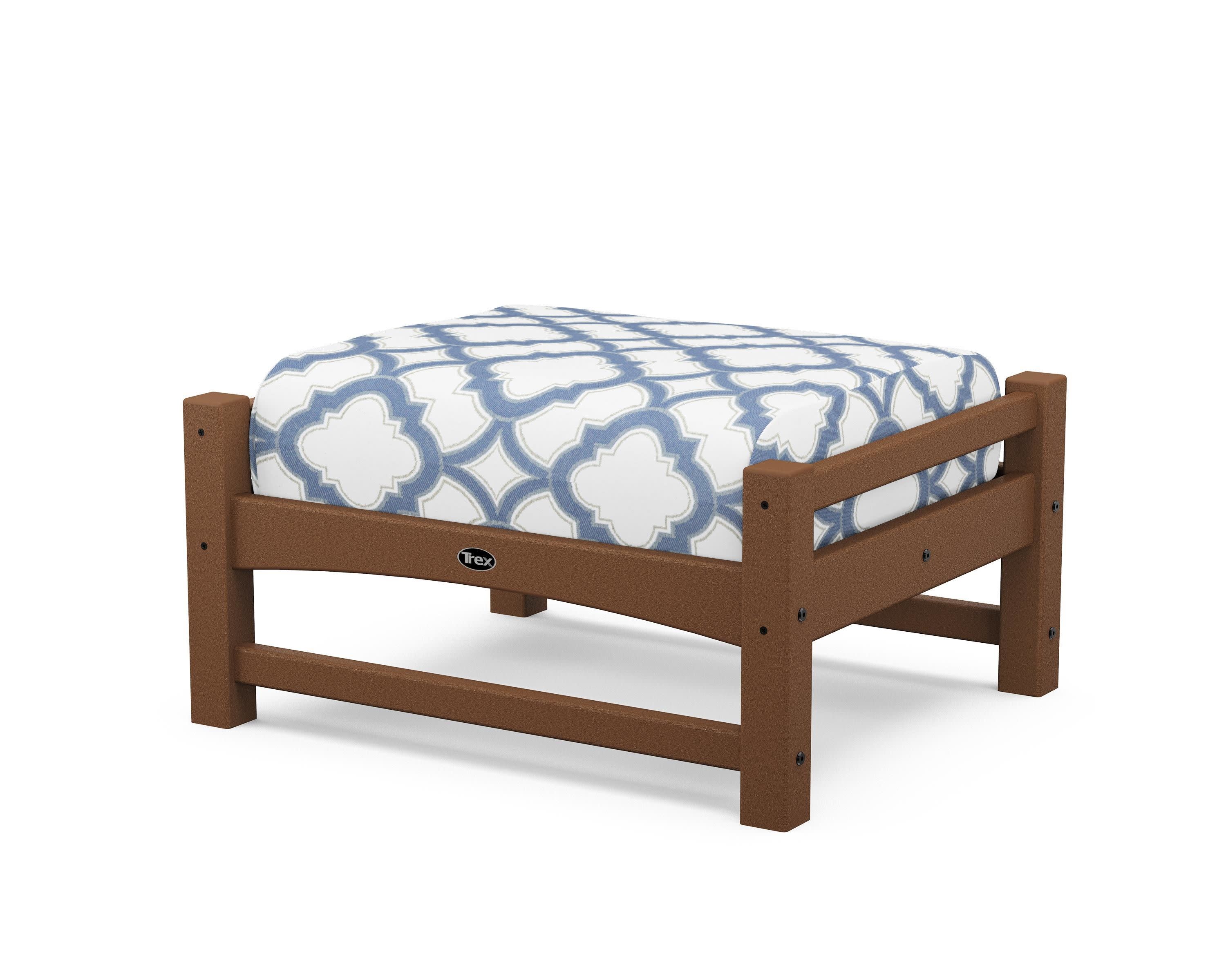 Rockport Club Ottoman in Tree House / Trellis Sky Blue