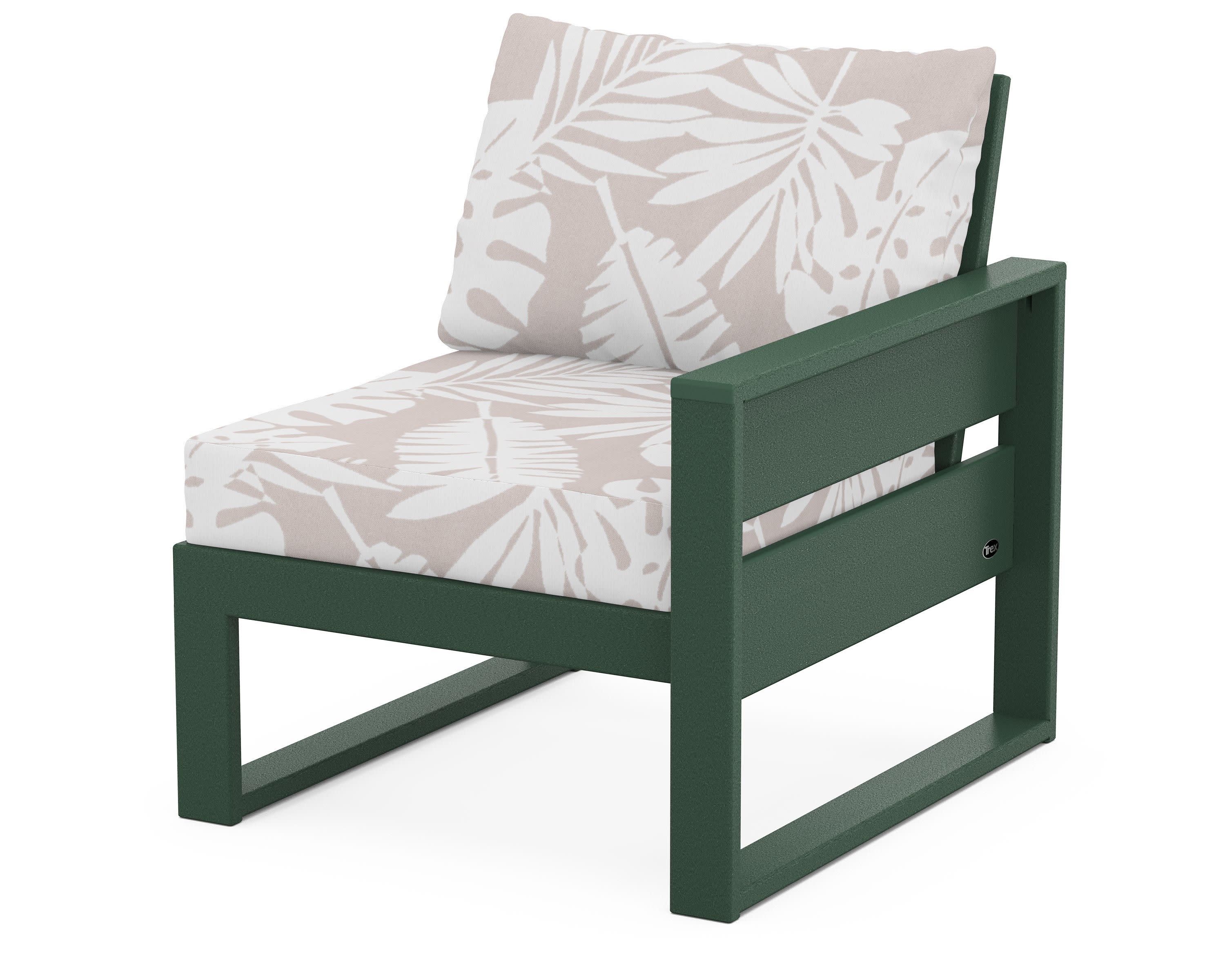 Eastport Modular Right Arm Chair in Rainforest Canopy / Leaf Dune Burlap