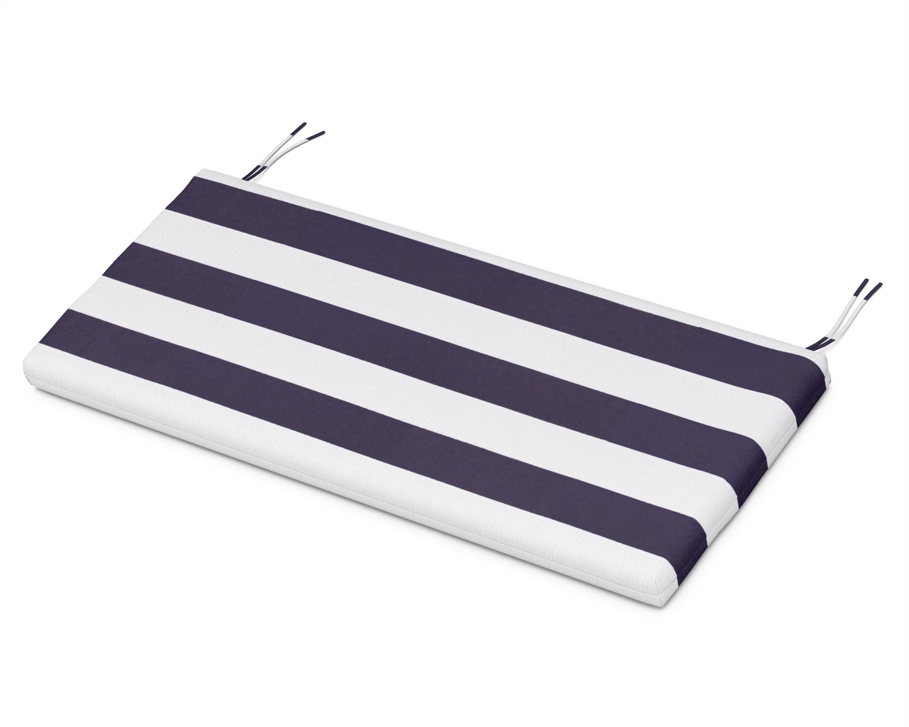 Bench Seat Cushion - 17"D x 40.5"W x 2.5"H in Cabana Stripe Navy