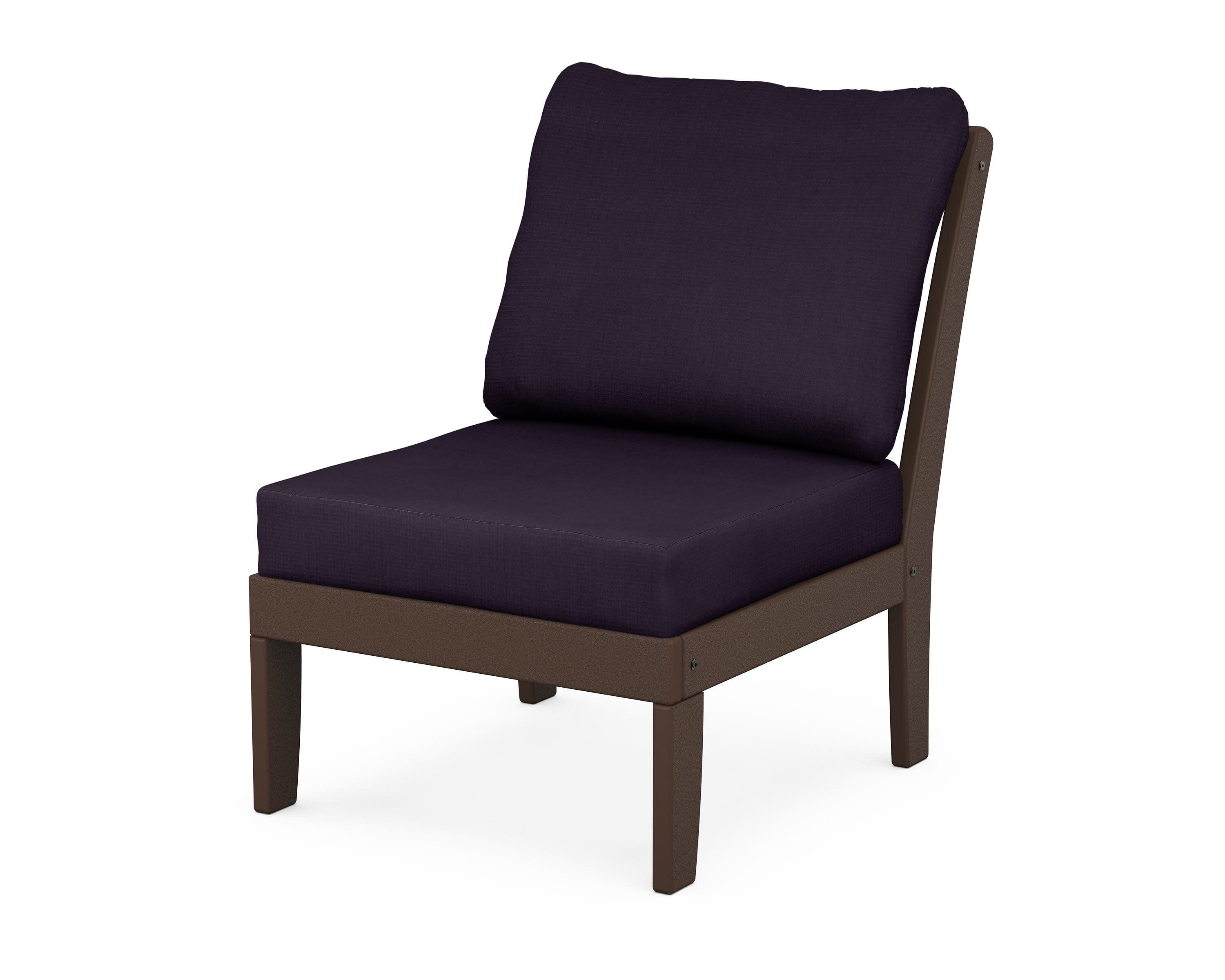 Yacht Club Modular Armless Chair in Vintage Lantern / Navy Linen