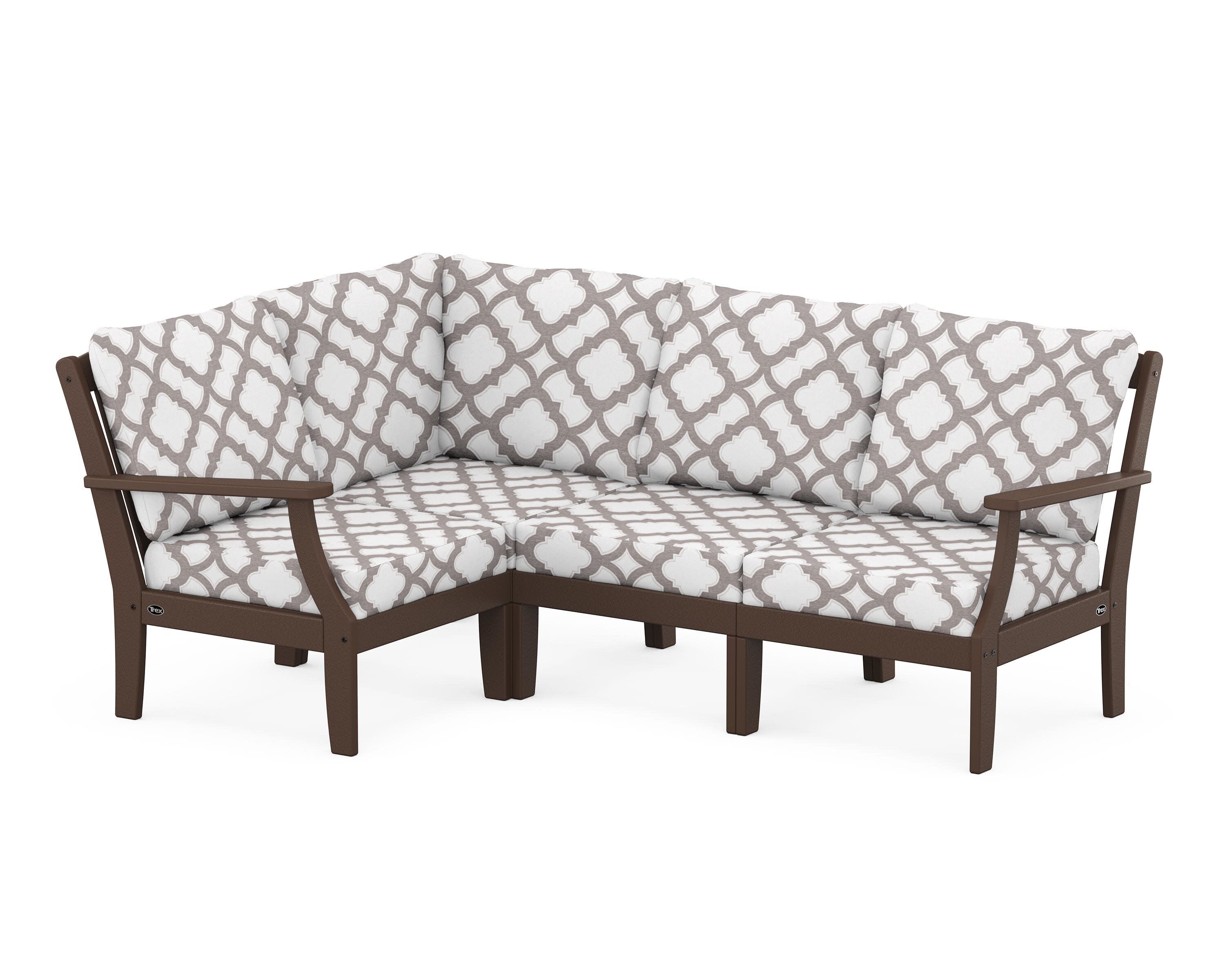 Yacht Club Modular 4-Piece Deep Seating Set in Vintage Lantern / Trellis Grey Mist