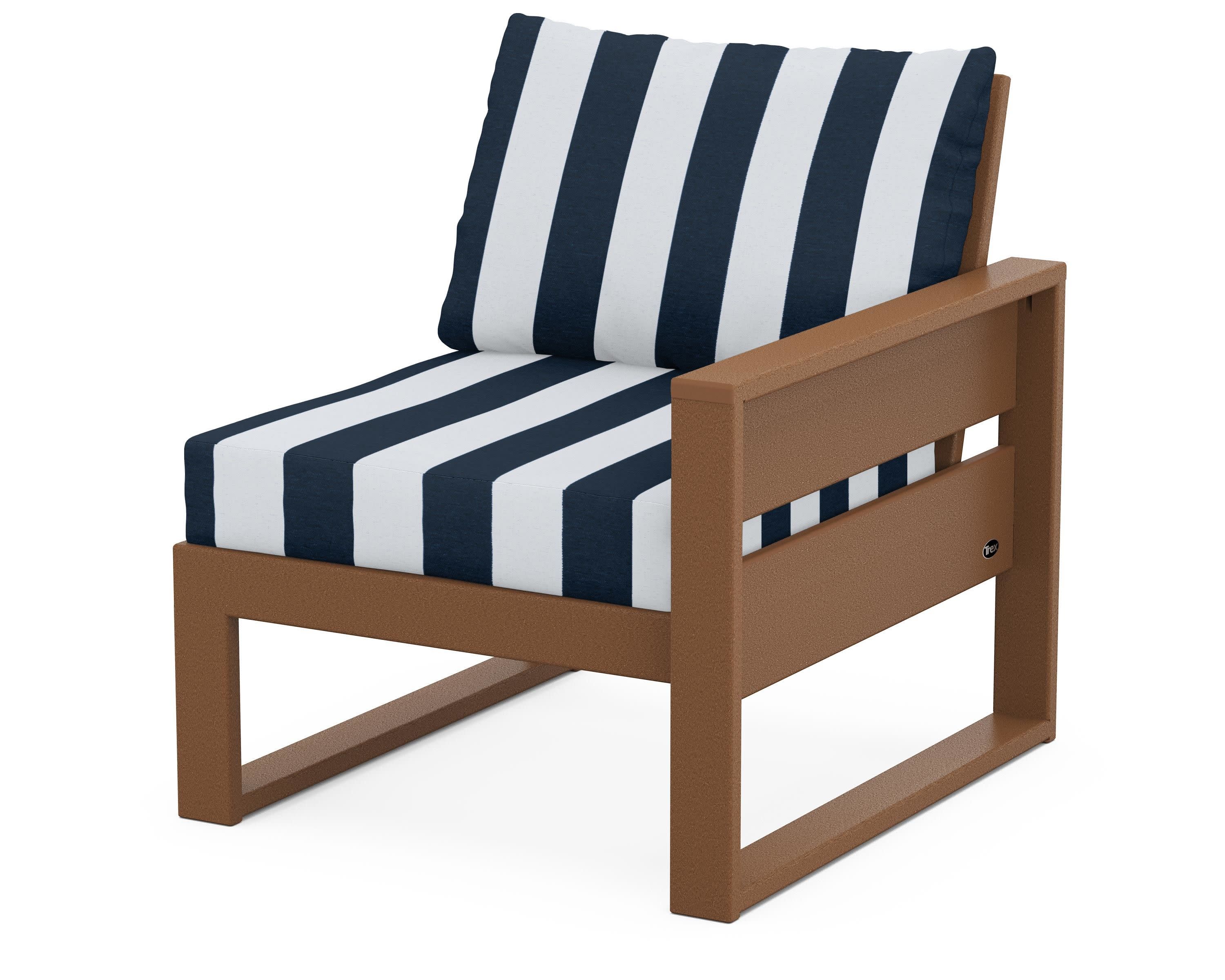 Eastport Modular Right Arm Chair in Tree House / Cabana Stripe Marine Indigo
