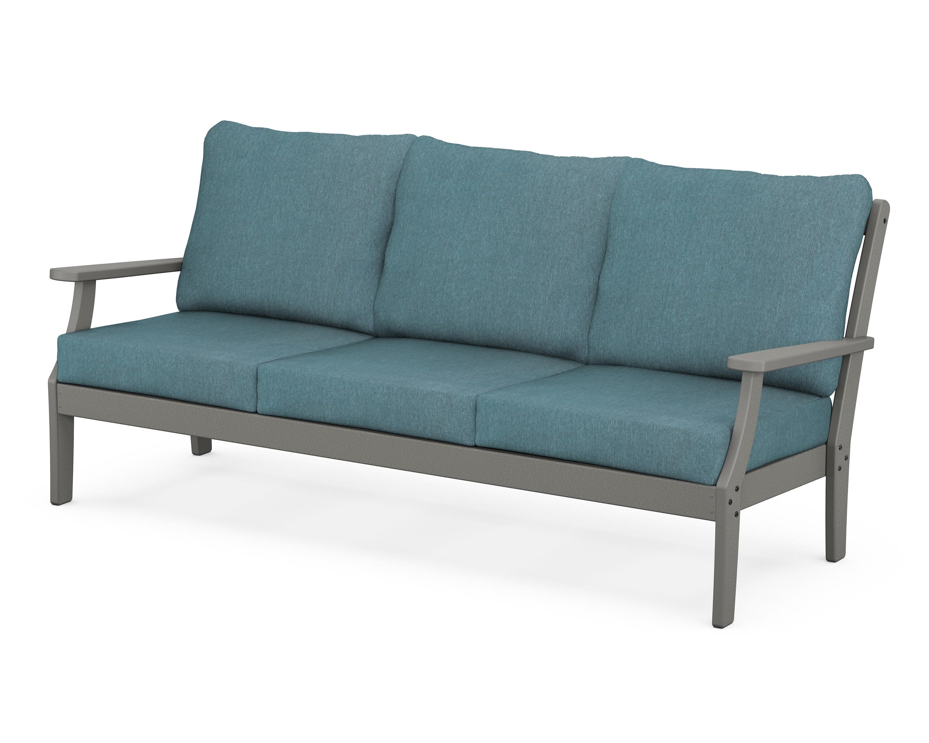 Yacht Club Deep Seating Sofa in Stepping Stone / Ocean Teal