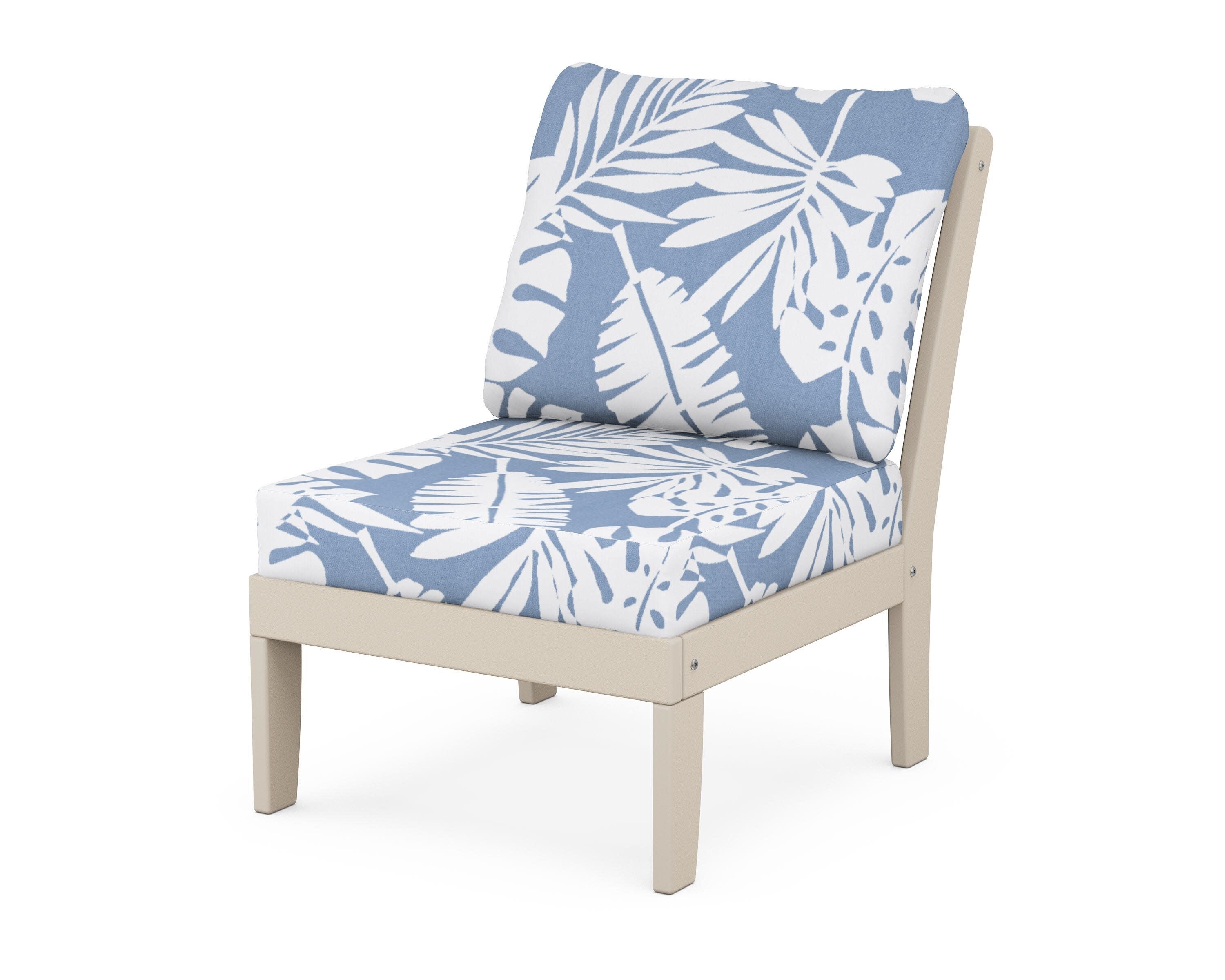 Yacht Club Modular Armless Chair in Sand Castle / Leaf Sky Blue