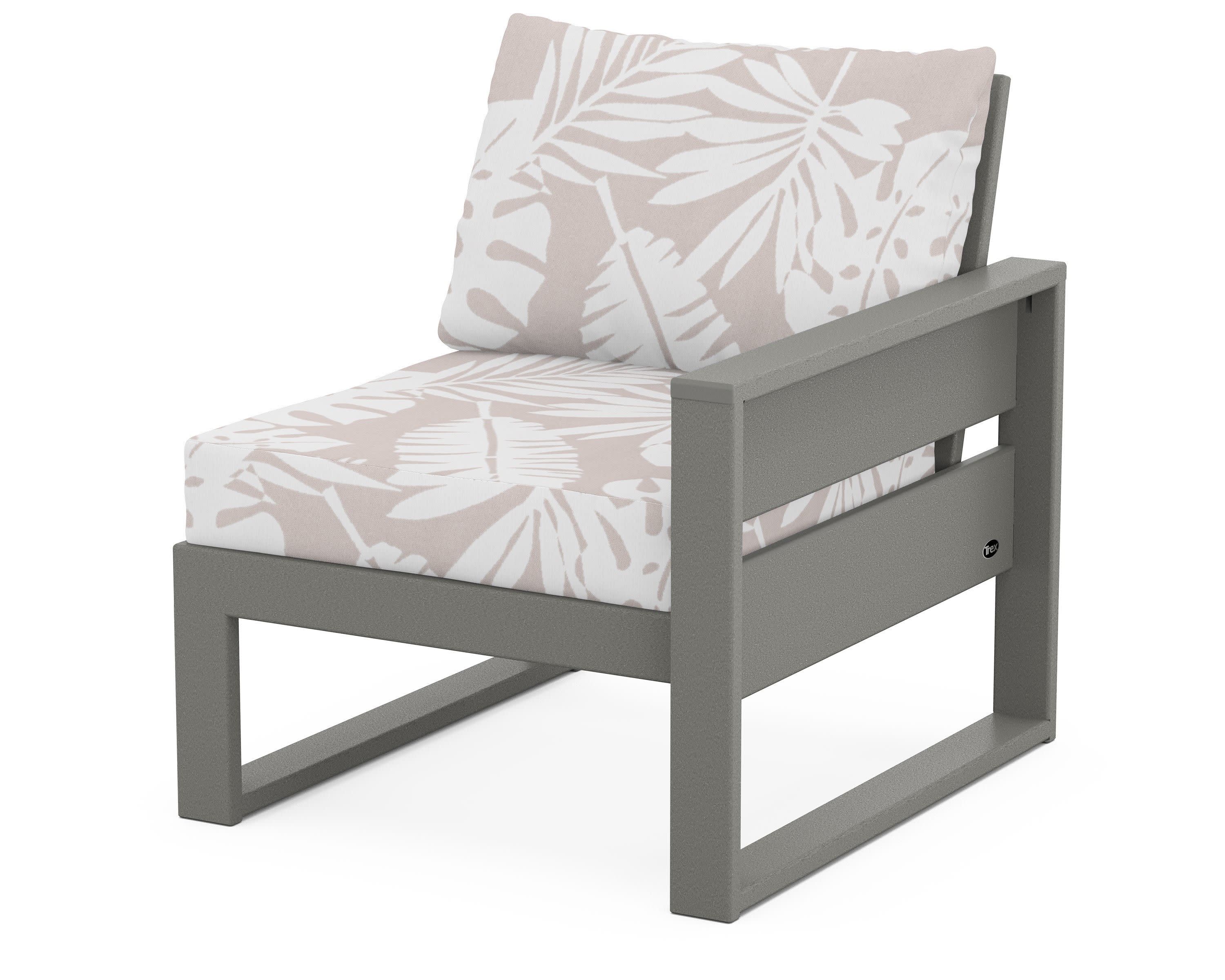 Eastport Modular Right Arm Chair in Stepping Stone / Leaf Dune Burlap