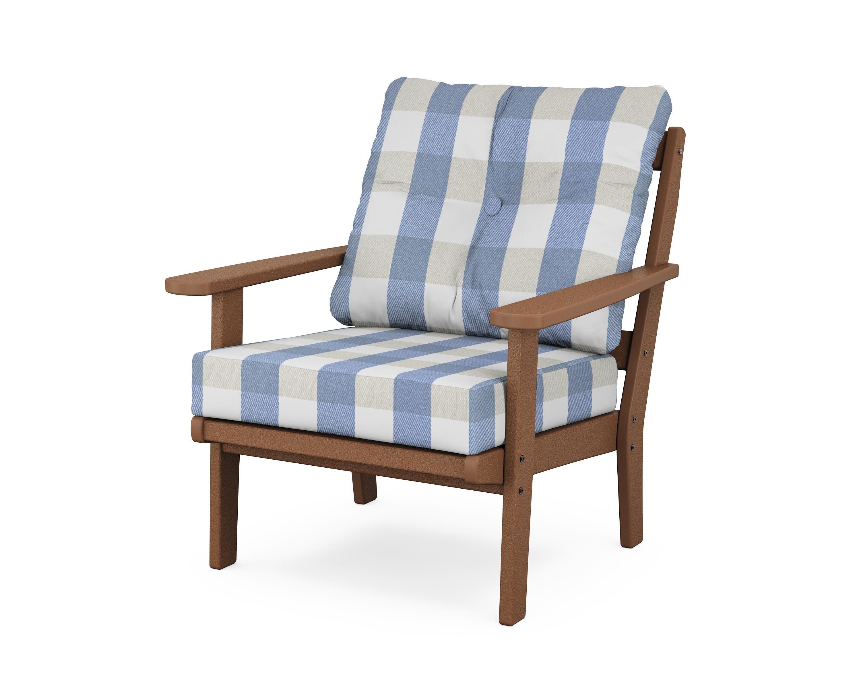Cape Cod Deep Seating Chair in Tree House / Buffalo Plaid Sky Blue