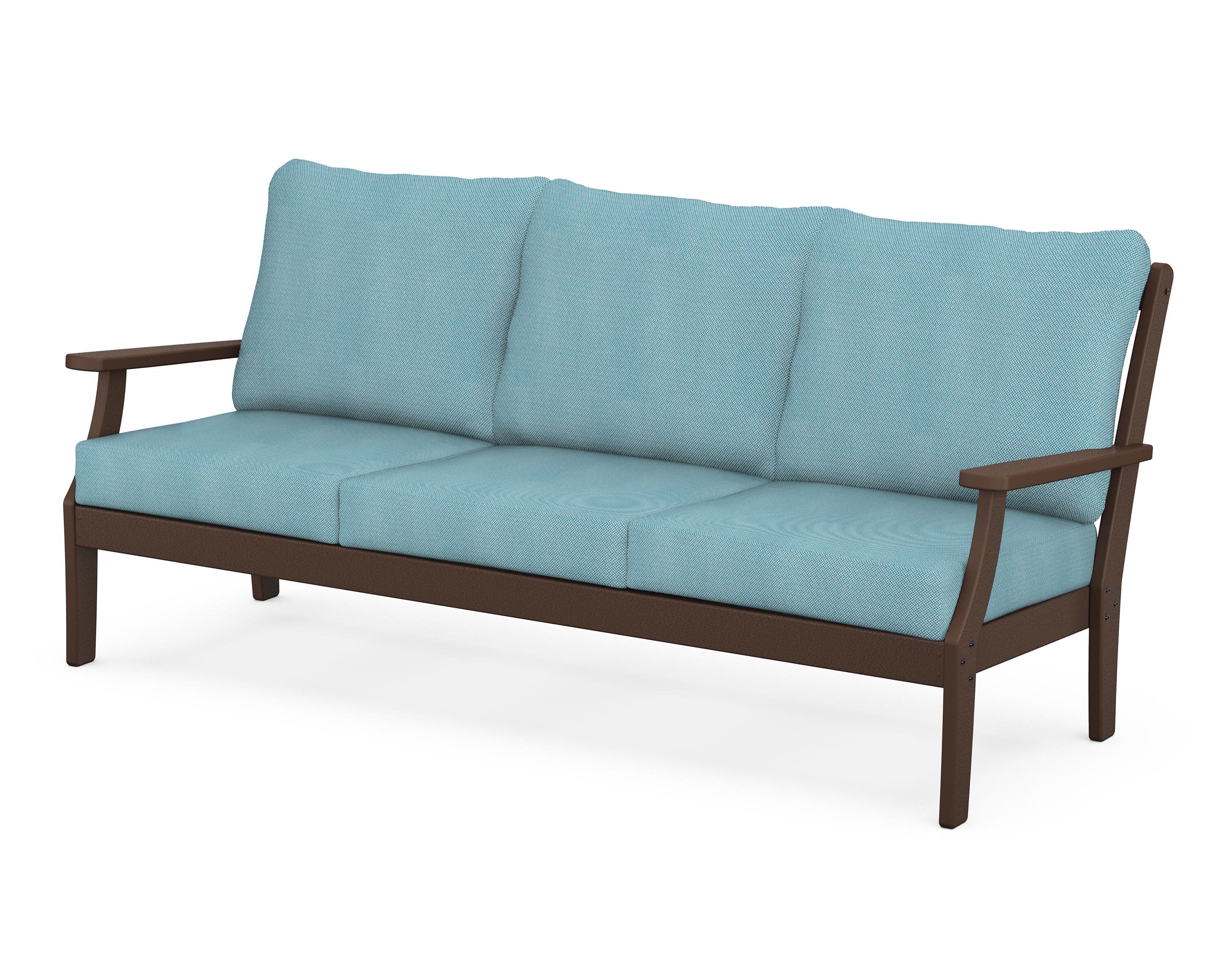 Yacht Club Deep Seating Sofa in Vintage Lantern / Lattice Sky Blue