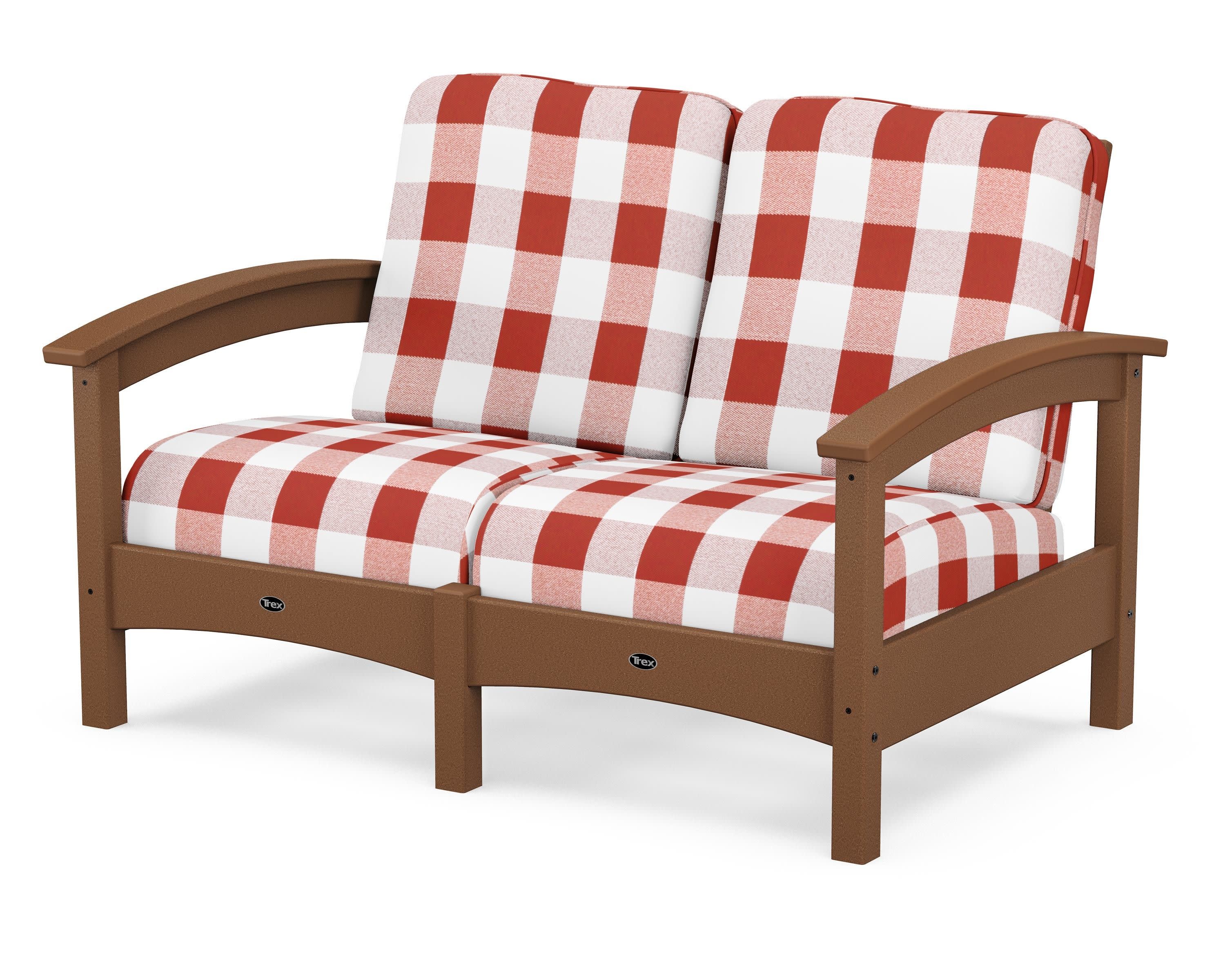 Rockport Club Loveseat in Tree House / Buffalo Plaid Crimson