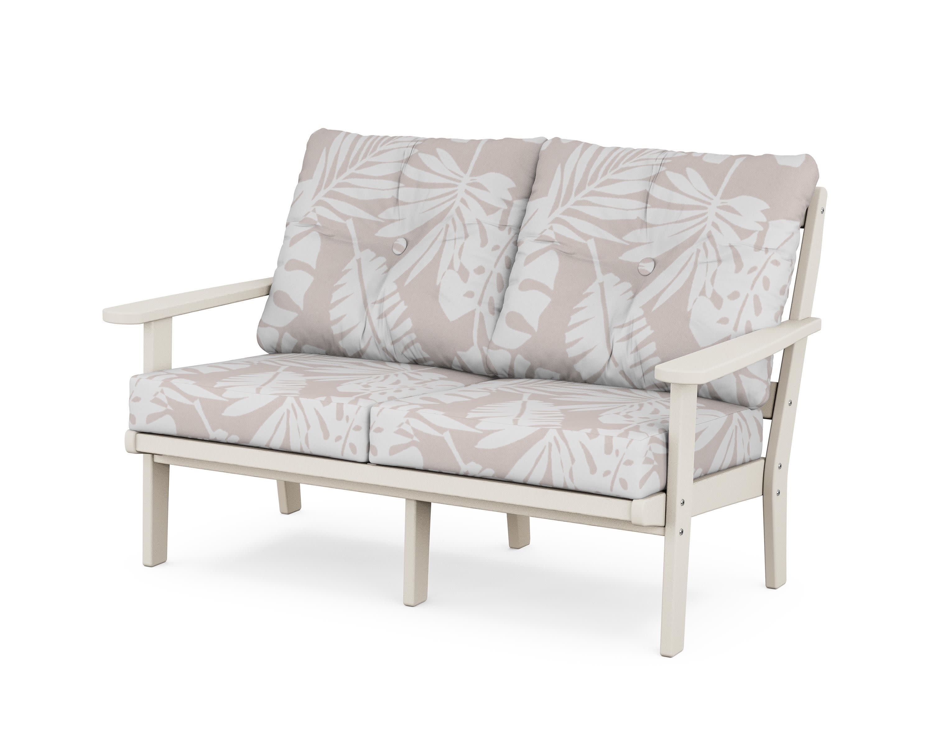 Cape Cod Deep Seating Loveseat in Sand Castle / Leaf Dune Burlap