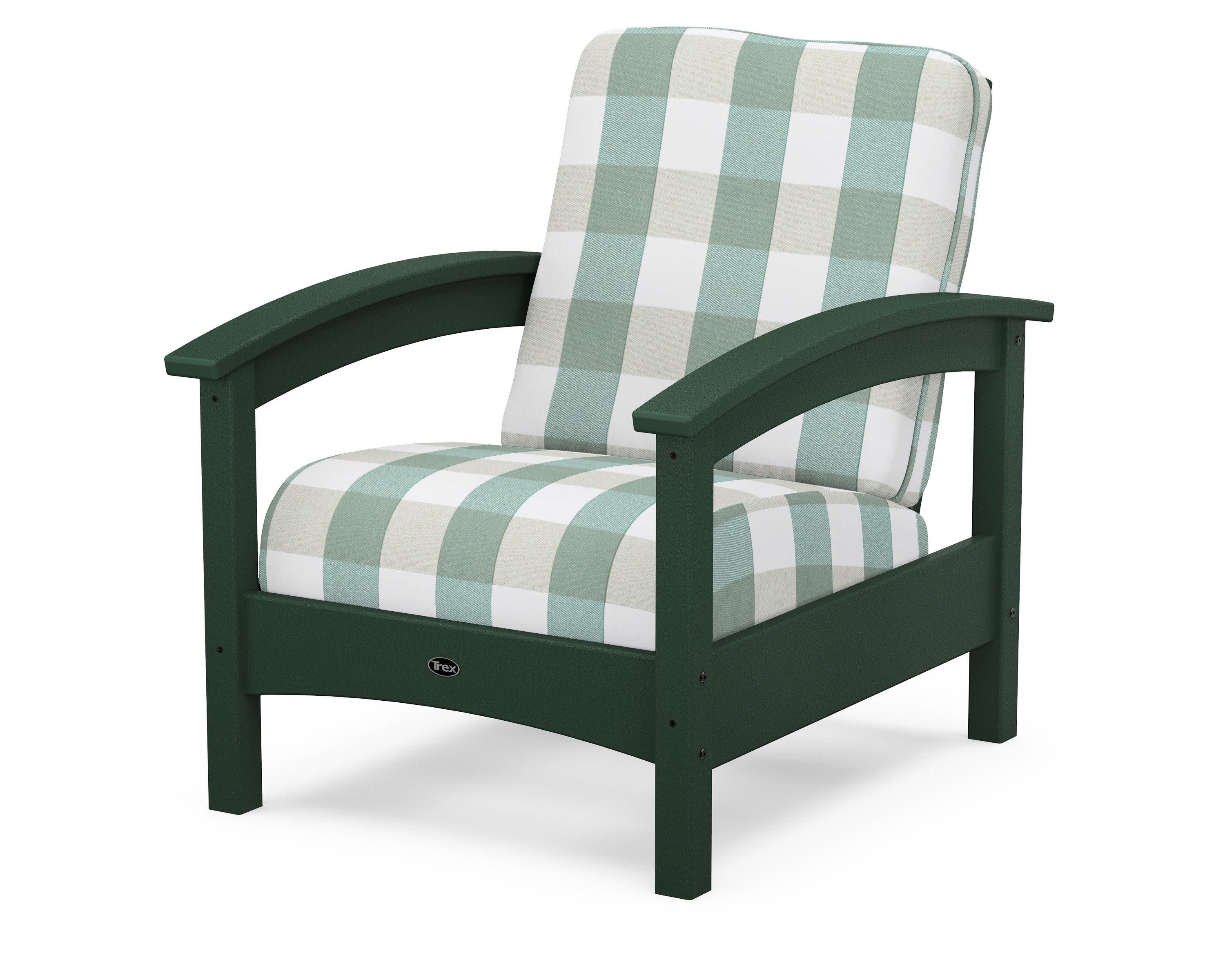 Rockport Club Chair in Rainforest Canopy / Buffalo Plaid Glacier Spa